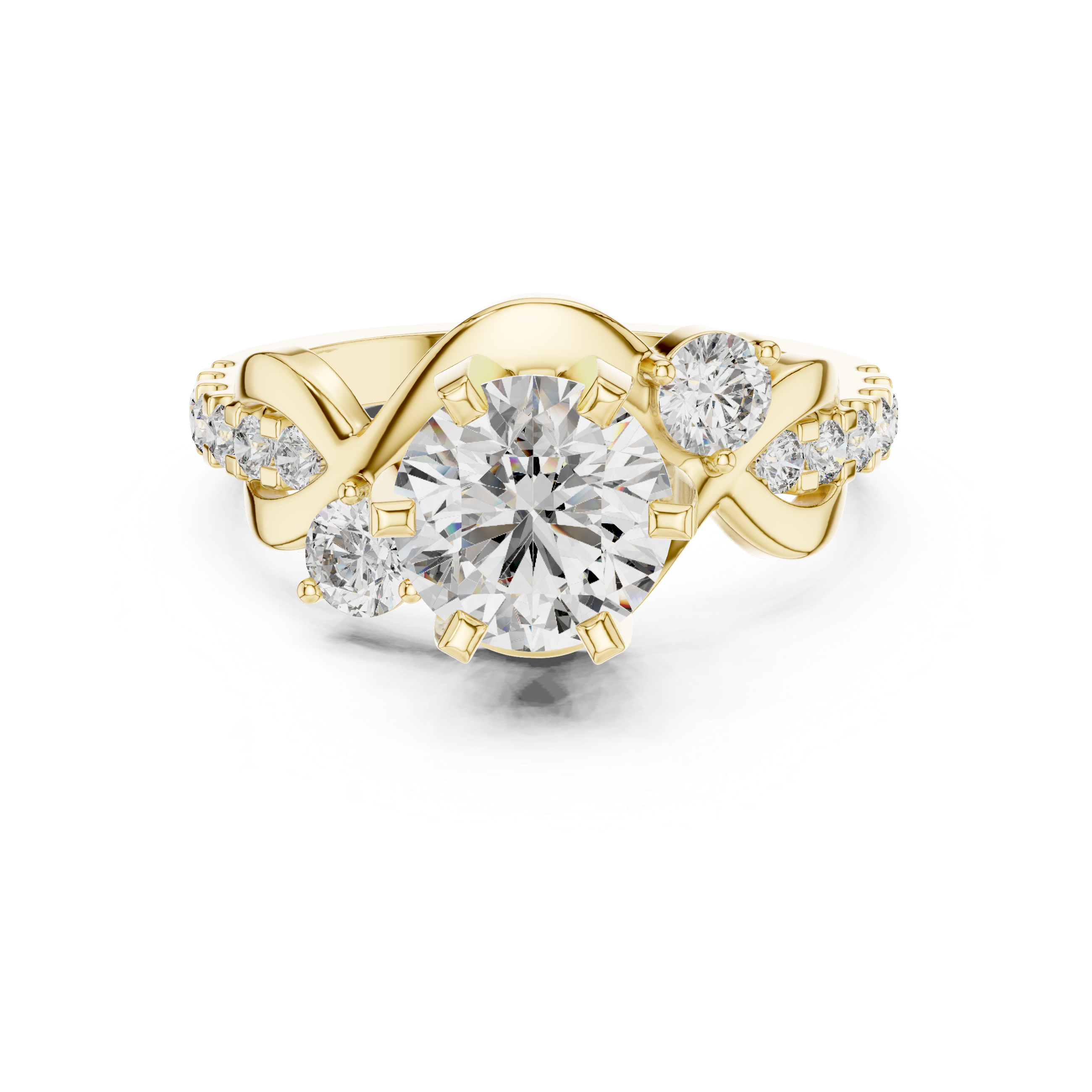Elegant Twist Diamond Engagement Ring