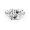 Oval Cut Diamond Three Stone Engagement Ring with Pear and Baguette Side Stones