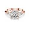 Cushion Cut Diamond Engagement Ring with Pear Side Stone