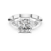 Cushion Cut Diamond Engagement Ring with Pear Side Stone