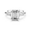 Emerald Cut Diamond Engagement Ring with Tapered Baguette Side Stones