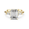 Emerald Cut Diamond Engagement Ring with Tapered Baguette Side Stones