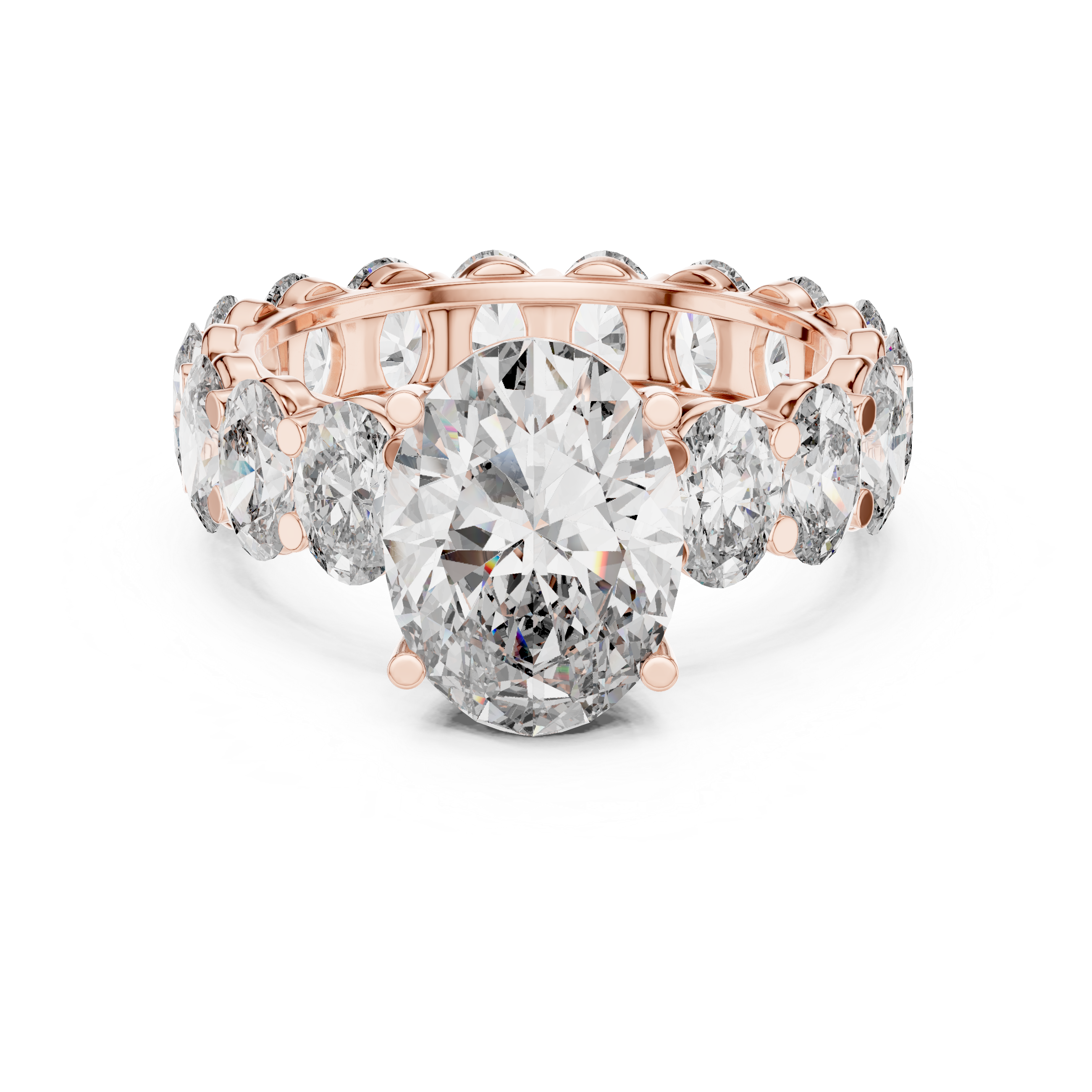 Round Cut Diamond Engagement Ring with Full Eternity Band