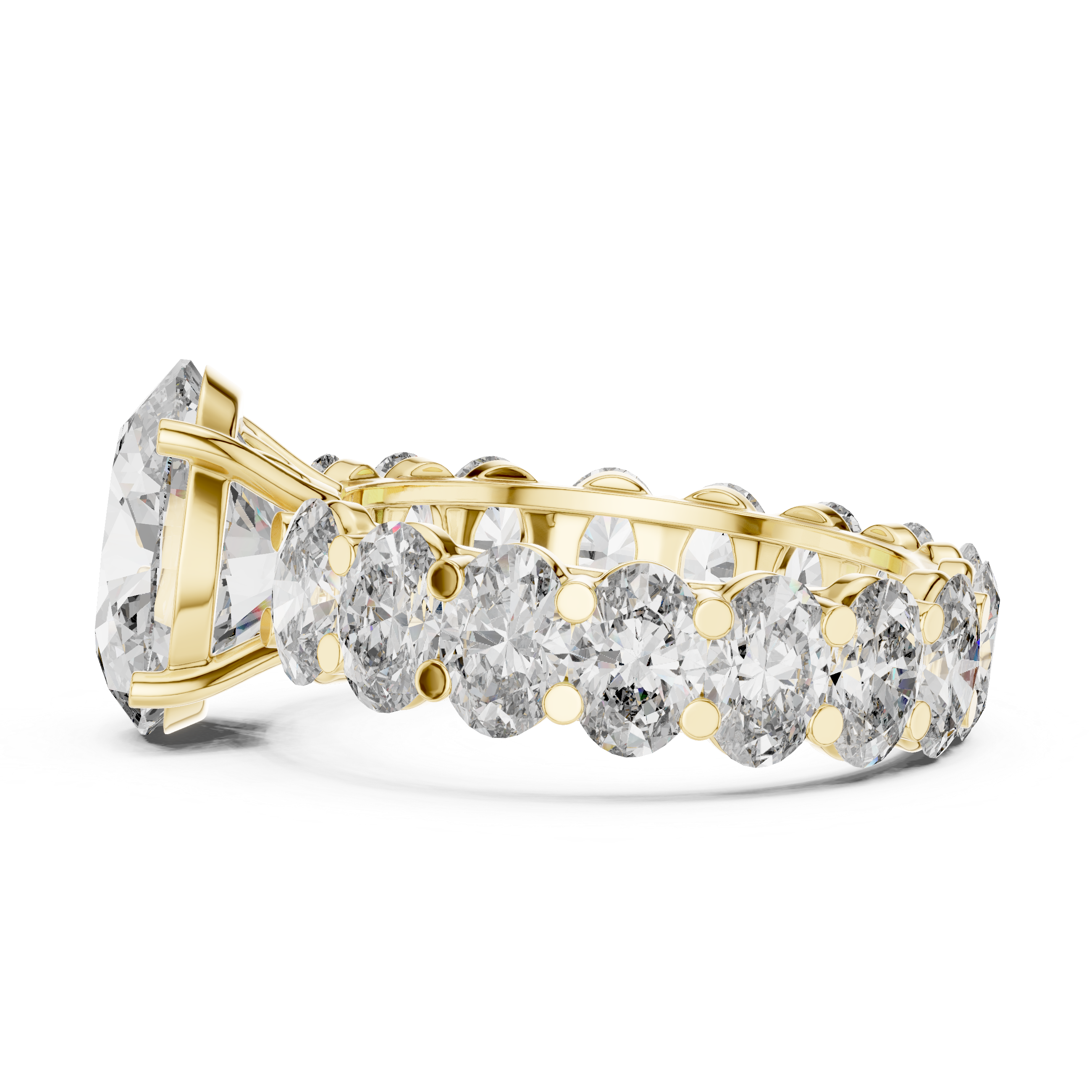 Round Cut Diamond Engagement Ring with Full Eternity Band
