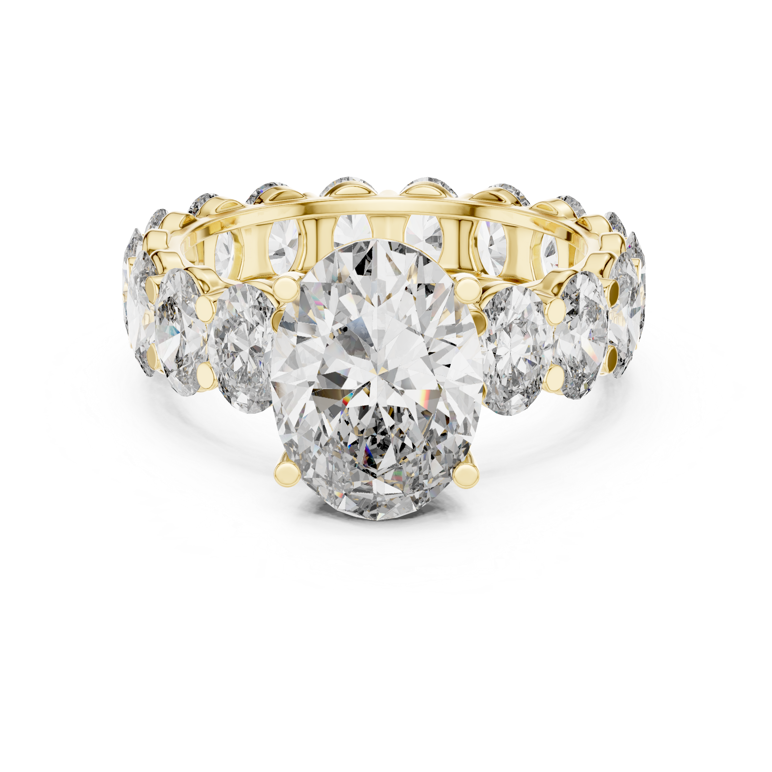 Round Cut Diamond Engagement Ring with Full Eternity Band