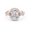 Round Cut Diamond Engagement Ring with Marquise Side Stones