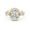 Round Cut Diamond Engagement Ring with Marquise Side Stones