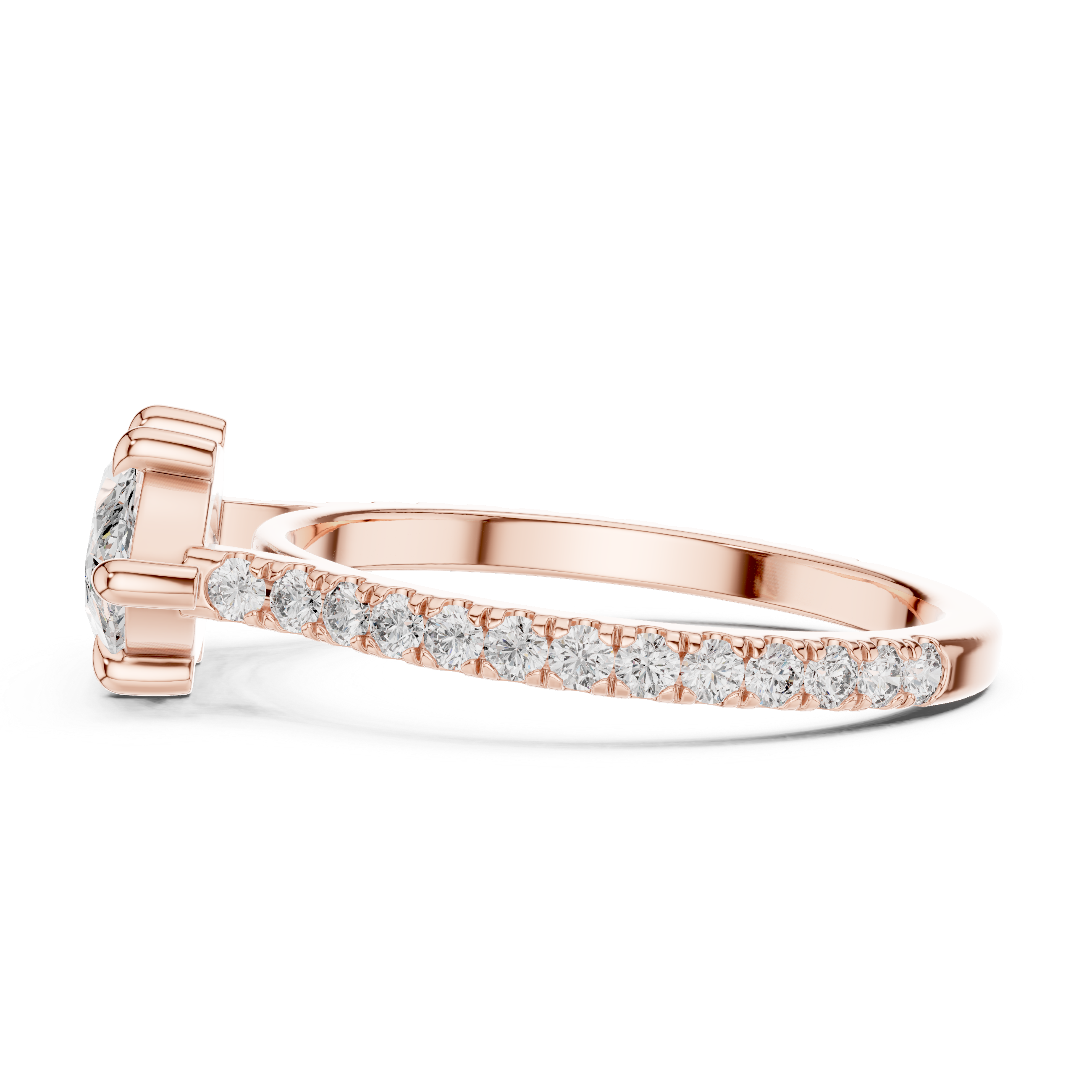 Marquise Cut Diamond Engagement Ring with Pav‚ Band