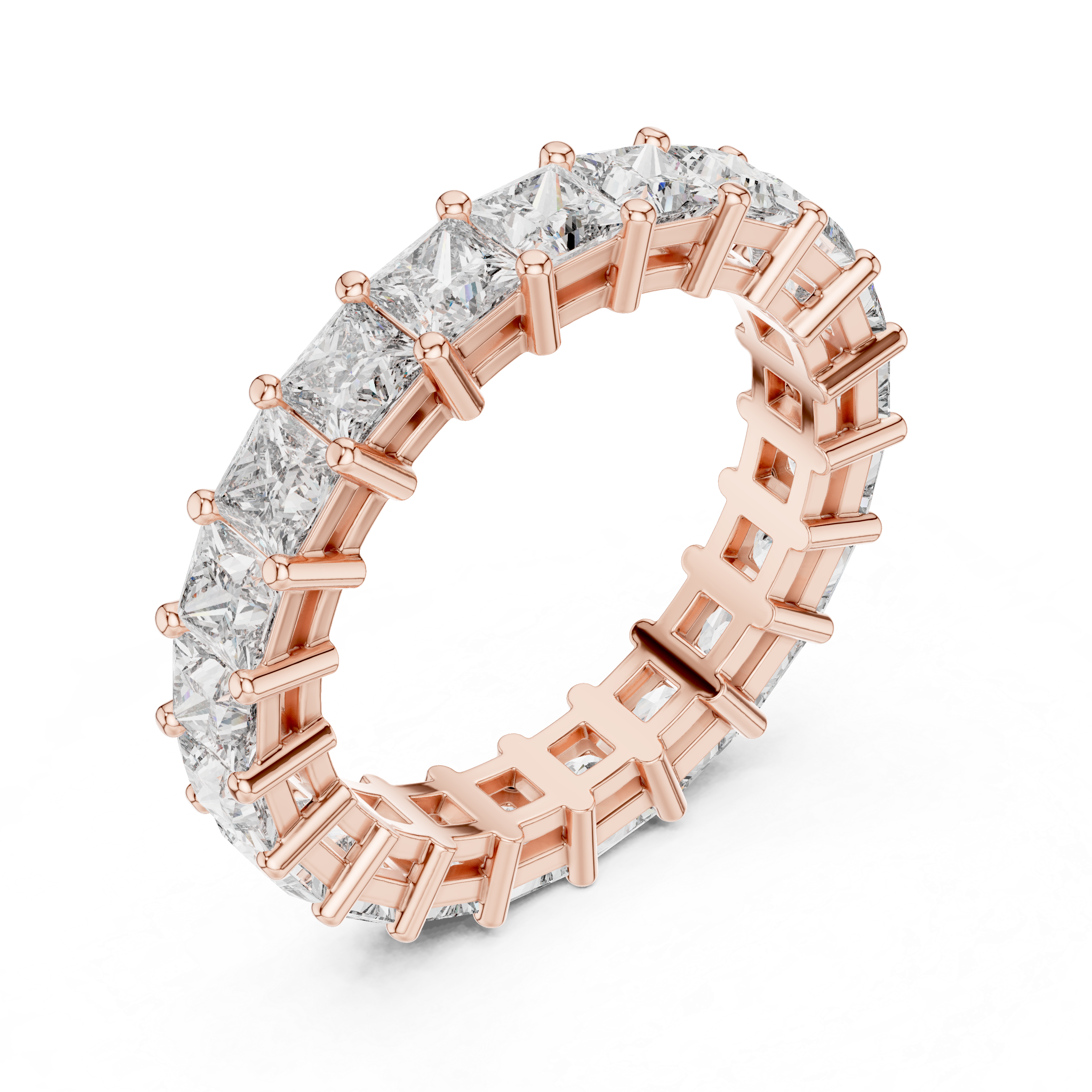 Eternity Band with Princess-Cut Diamonds in Prong Setting