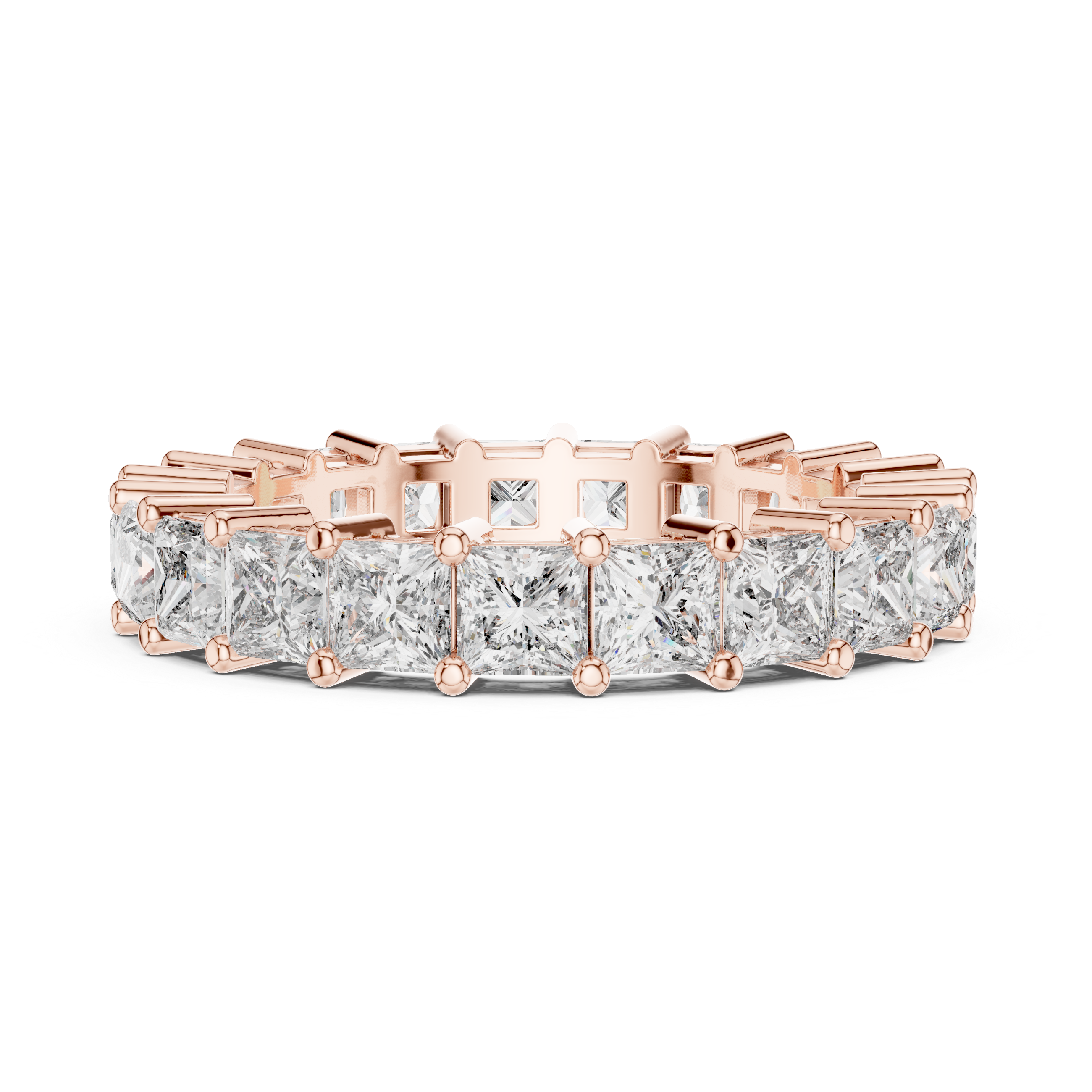 Eternity Band with Princess-Cut Diamonds in Prong Setting