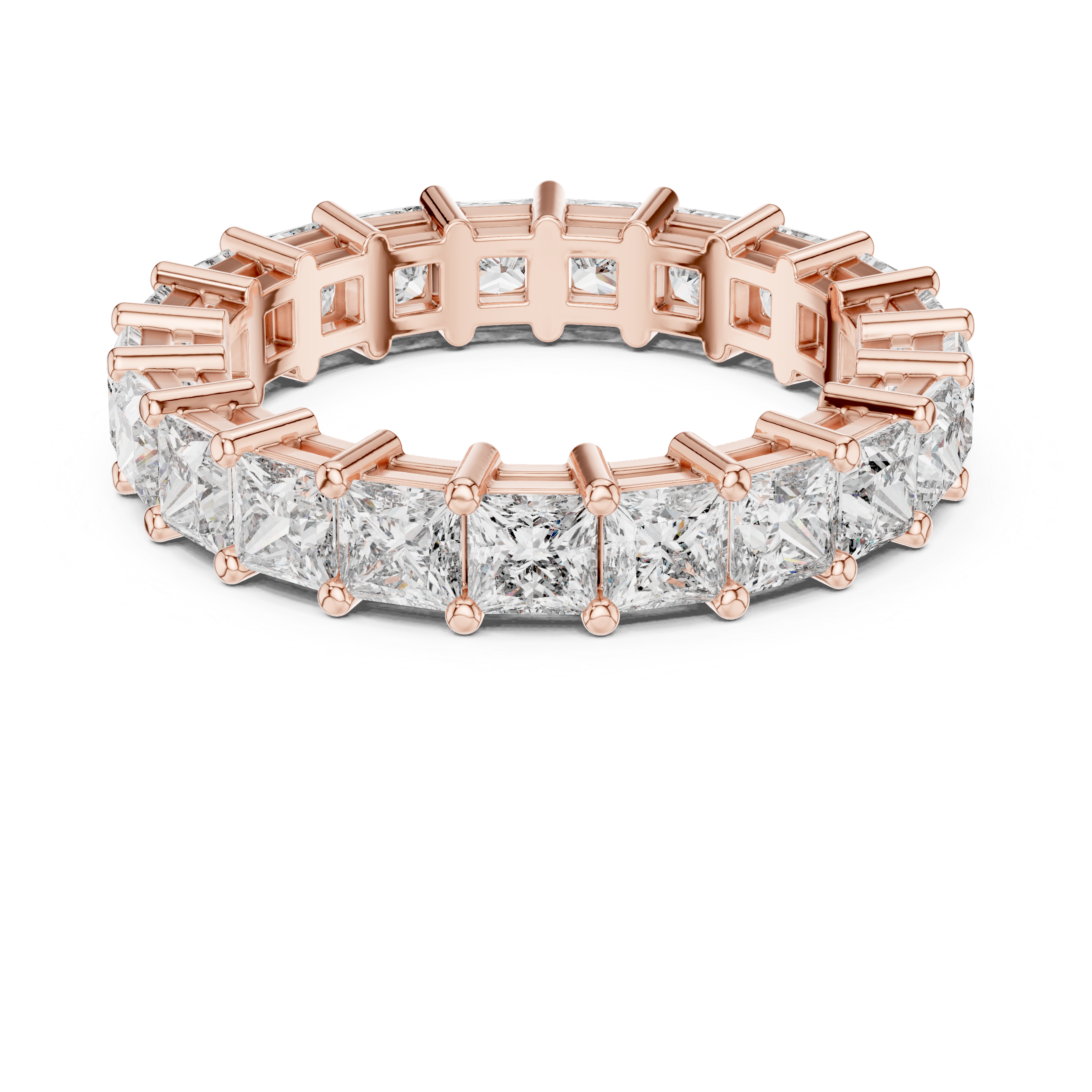 Eternity Band with Princess-Cut Diamonds in Prong Setting