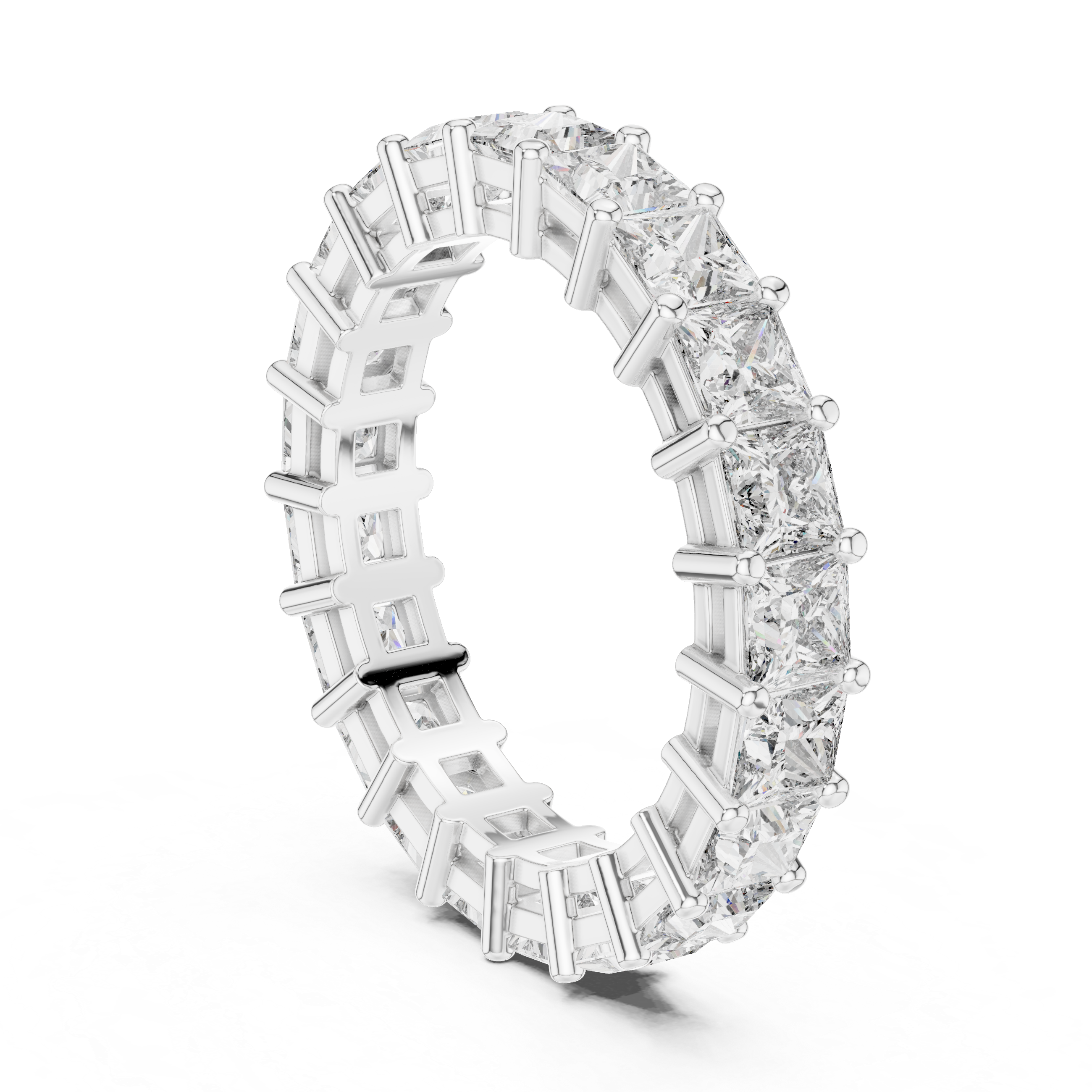 Eternity Band with Princess-Cut Diamonds in Prong Setting