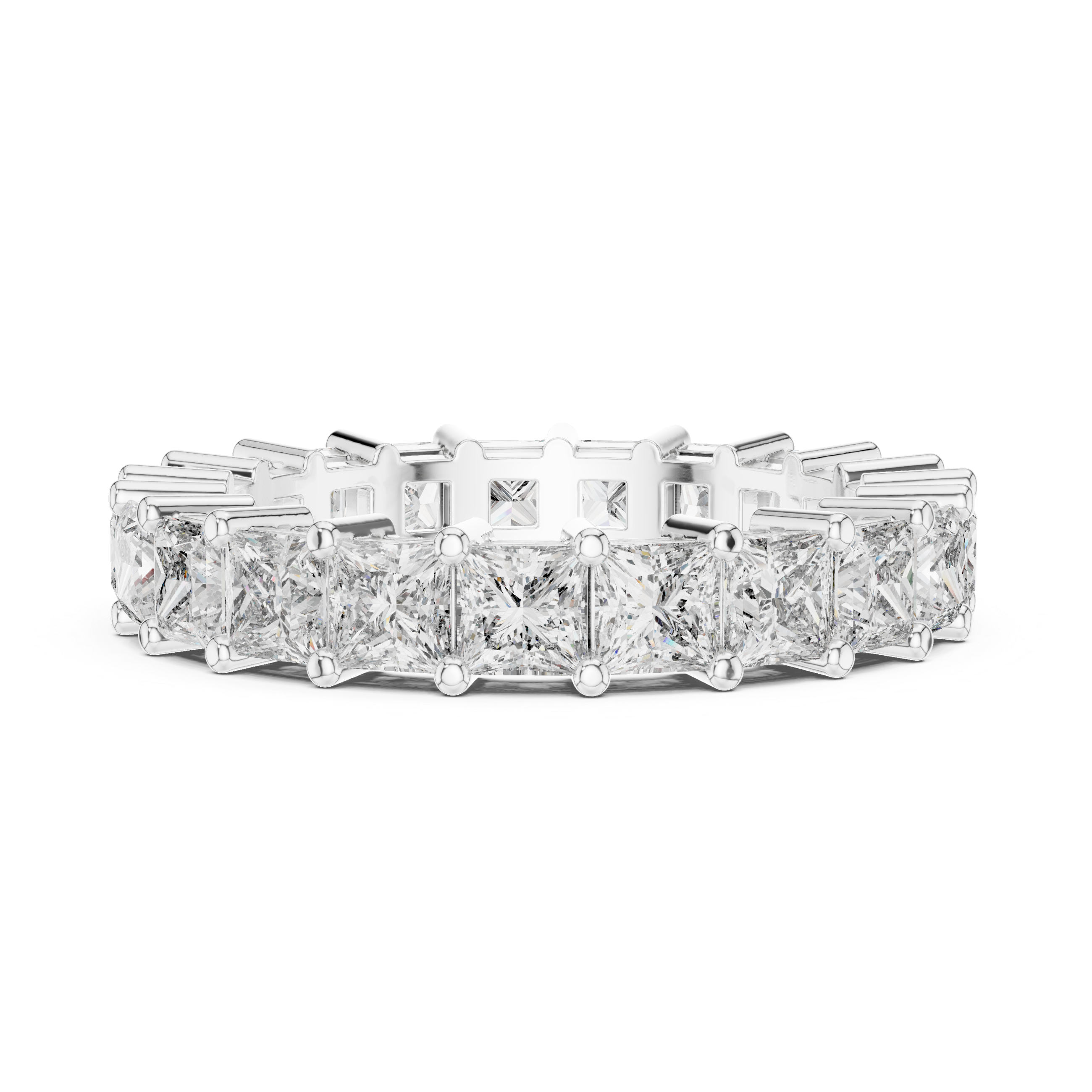 Eternity Band with Princess-Cut Diamonds in Prong Setting