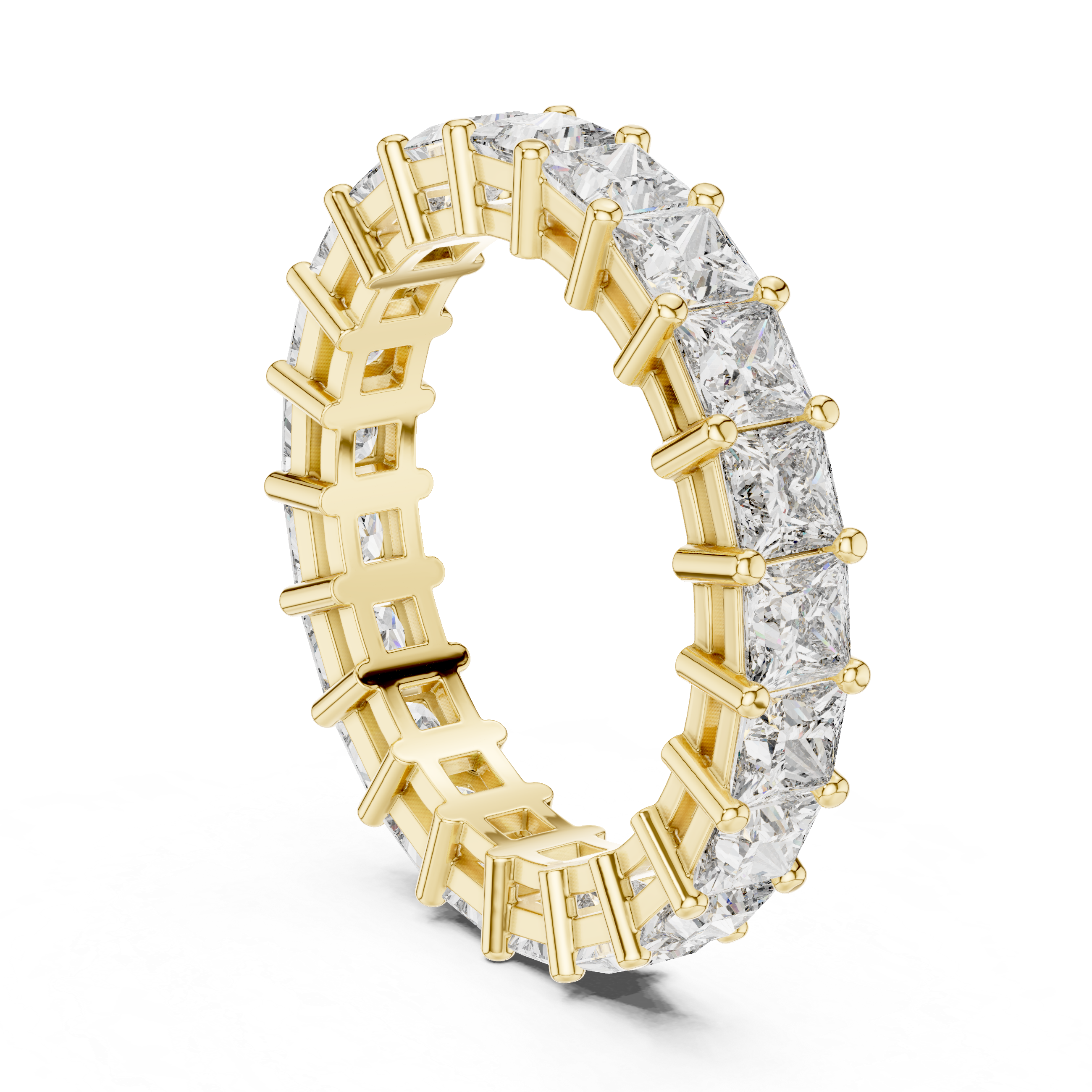 Eternity Band with Princess-Cut Diamonds in Prong Setting