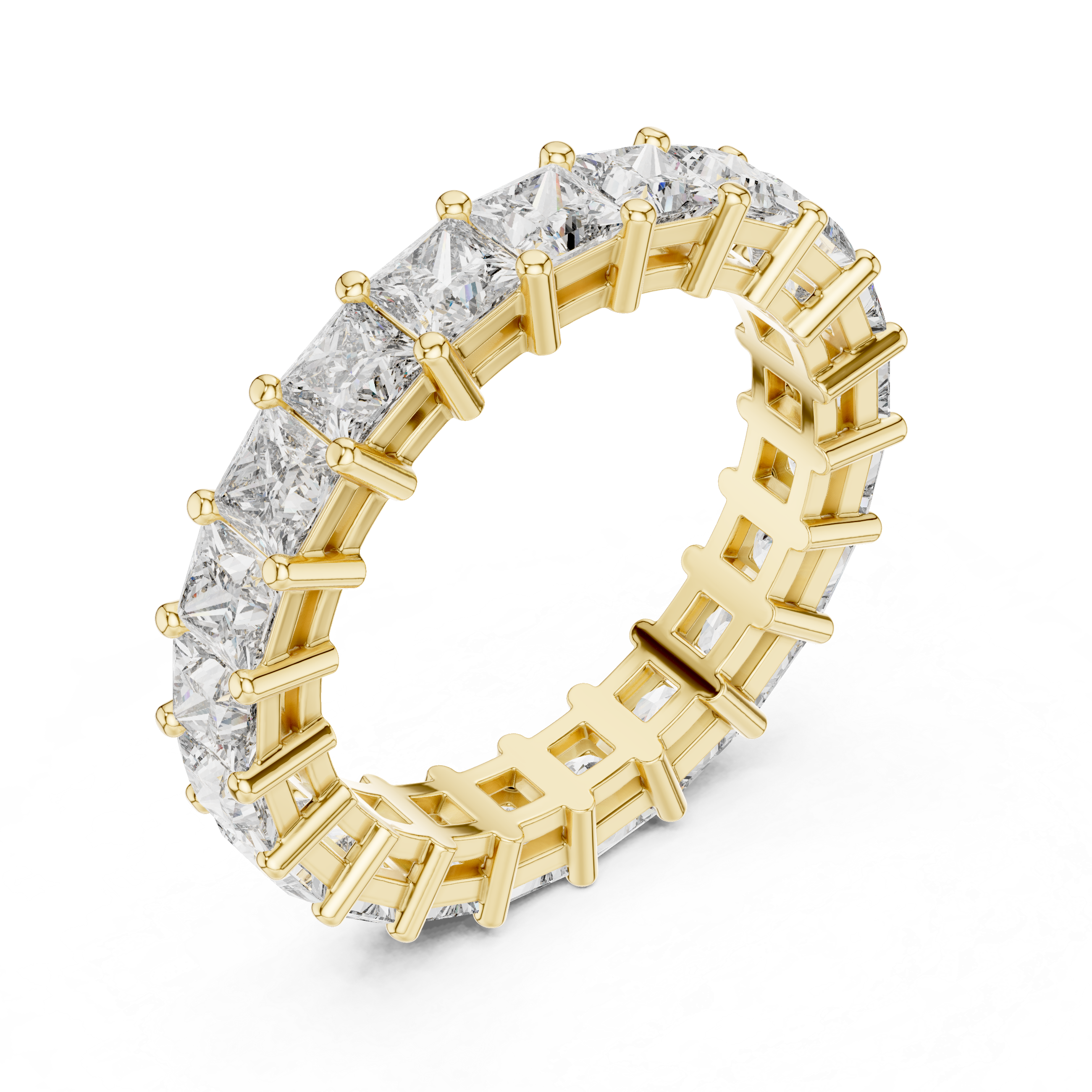 Eternity Band with Princess-Cut Diamonds in Prong Setting