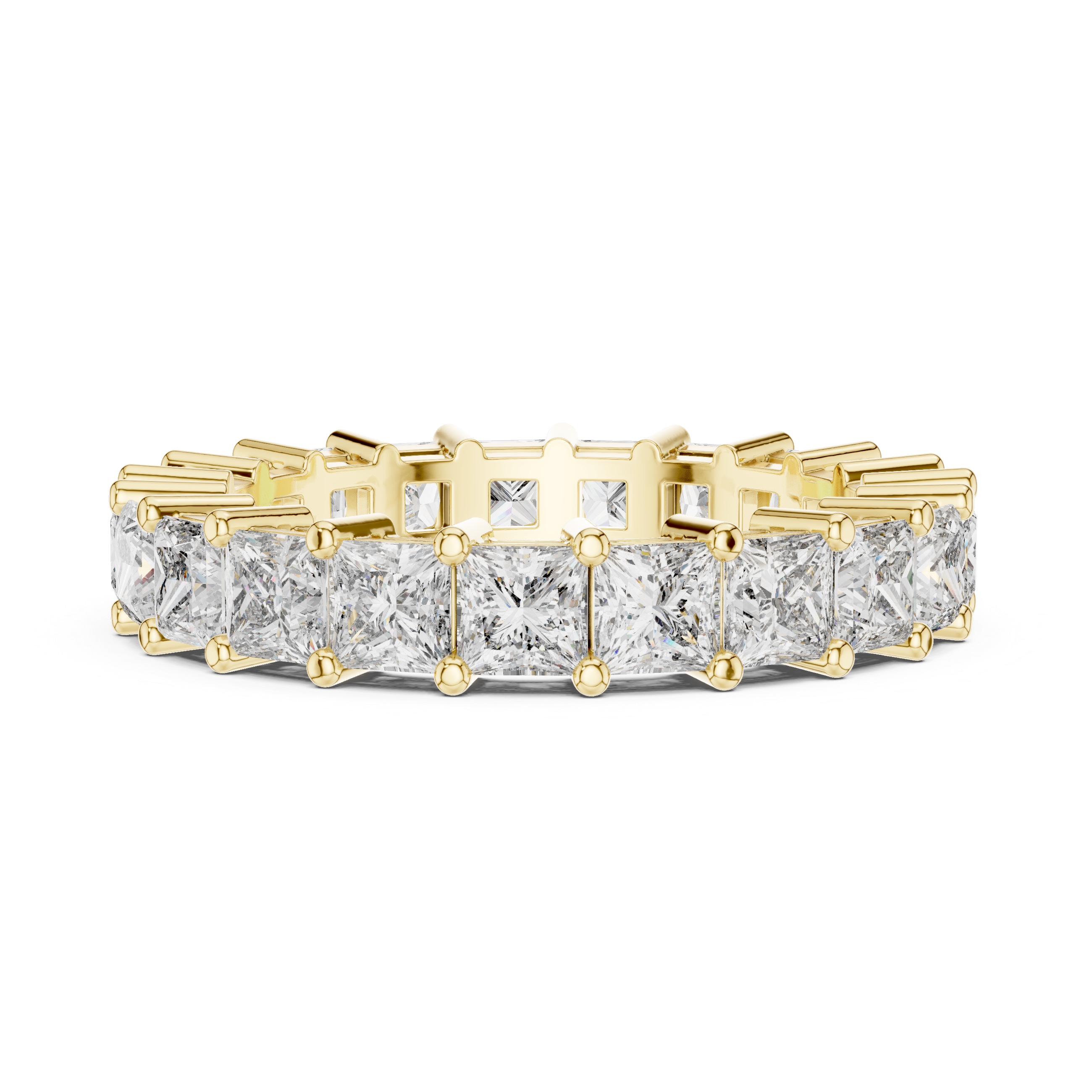 Eternity Band with Princess-Cut Diamonds in Prong Setting