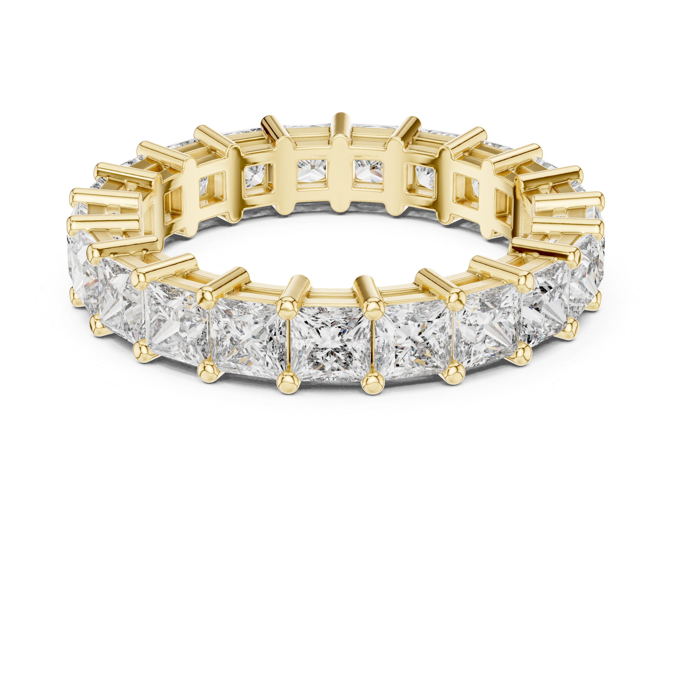 Eternity Band with Princess-Cut Diamonds in Prong Setting