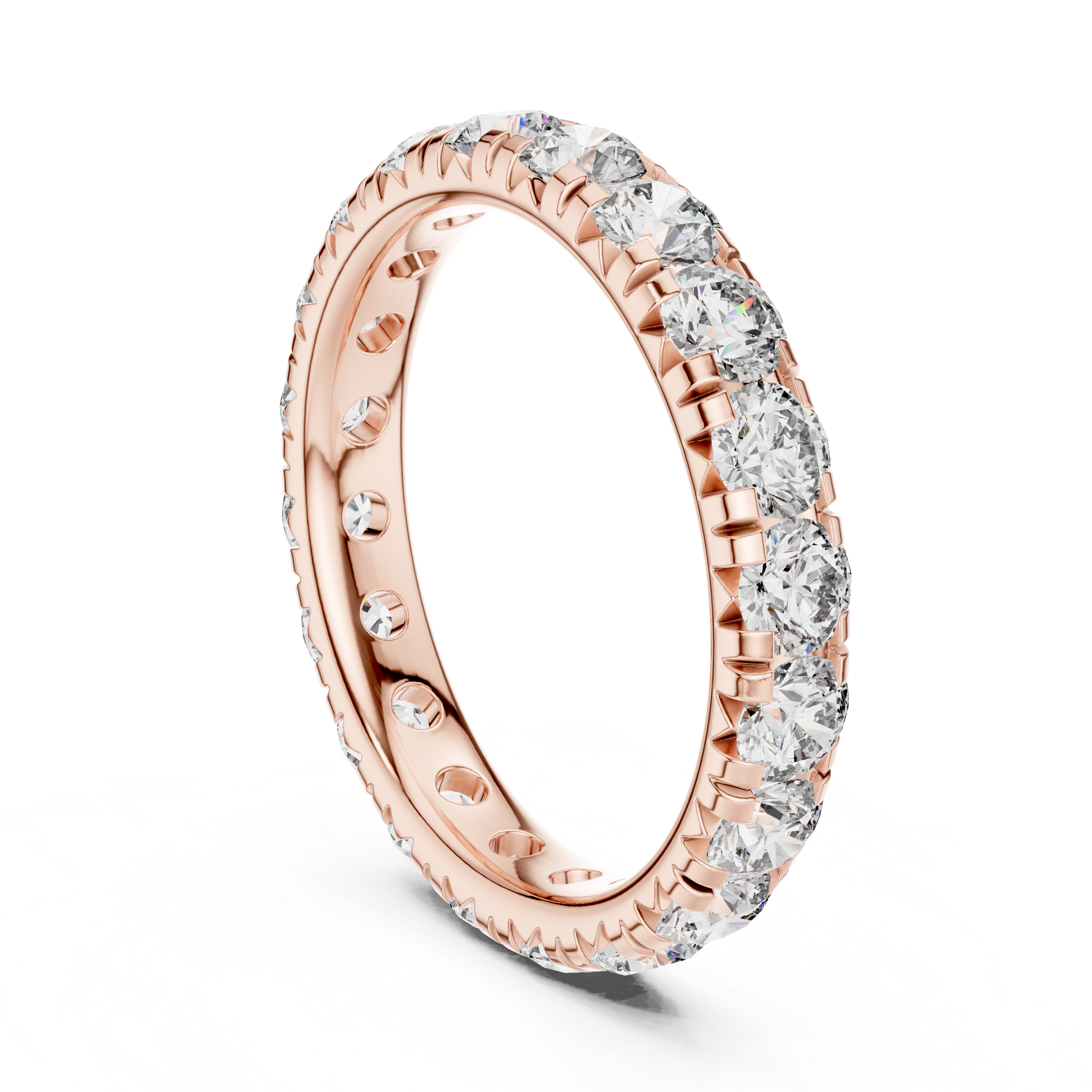 Eternity Band with Round Brilliant-Cut Diamonds in Shared Prong Setting
