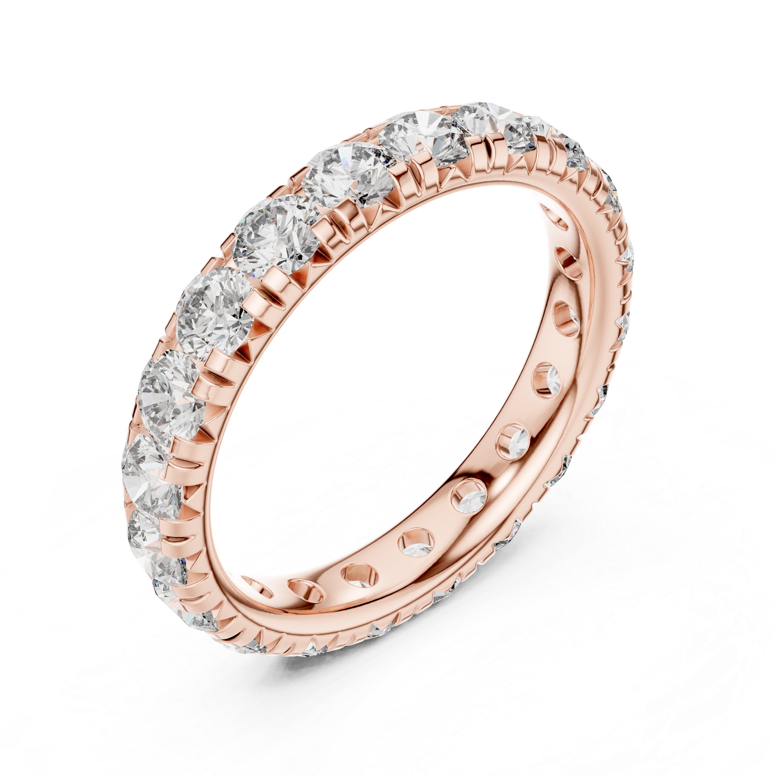 Eternity Band with Round Brilliant-Cut Diamonds in Shared Prong Setting