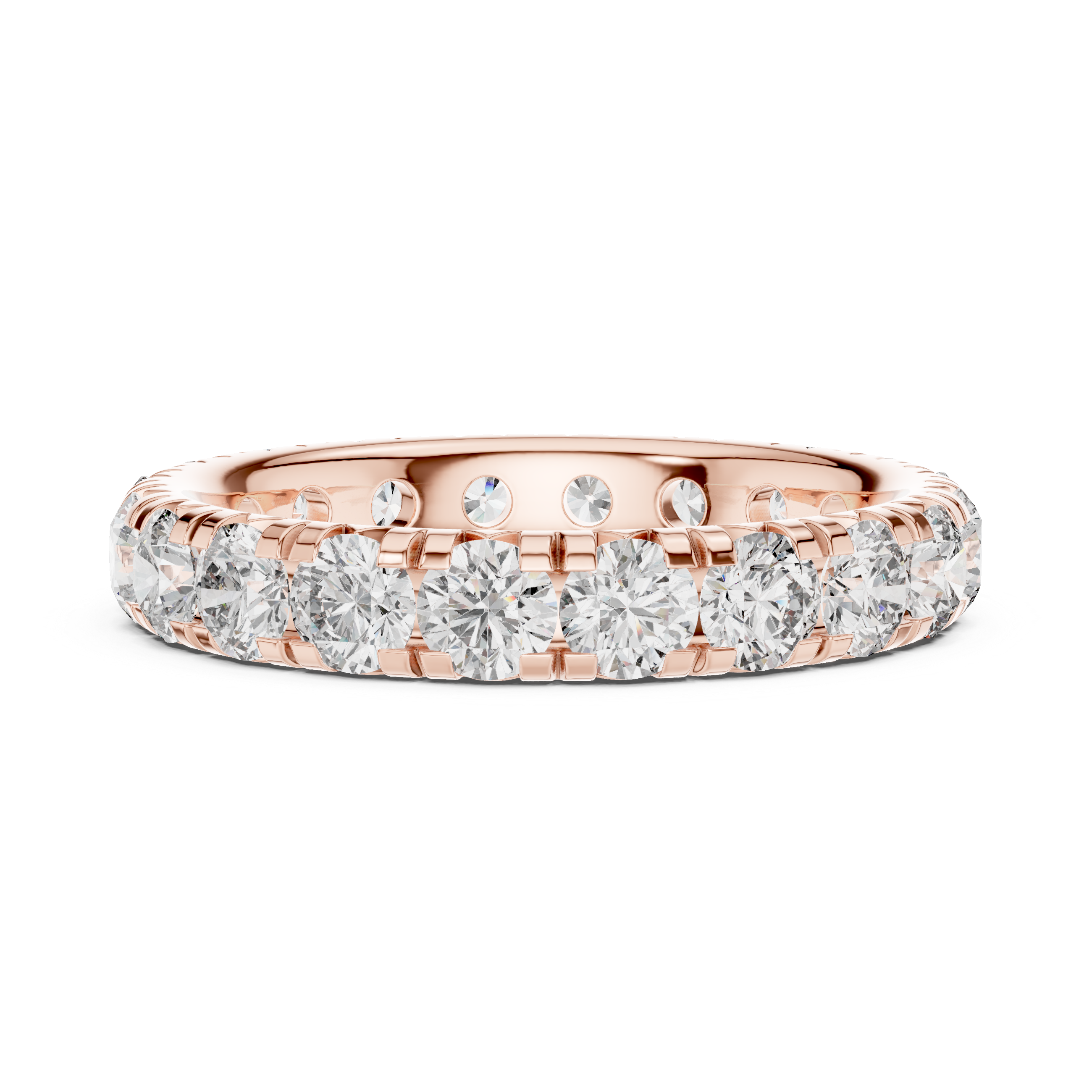 Eternity Band with Round Brilliant-Cut Diamonds in Shared Prong Setting