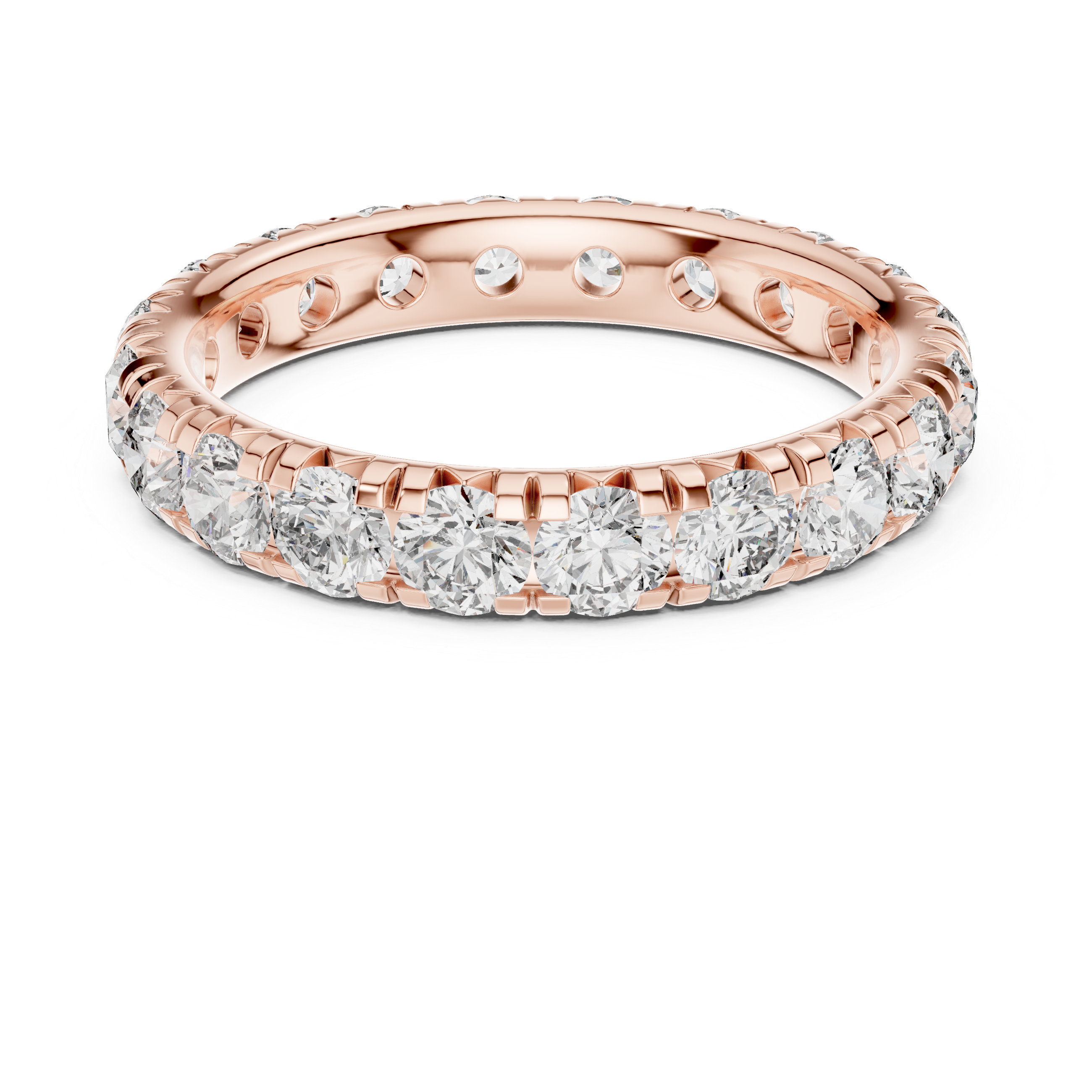 Eternity Band with Round Brilliant-Cut Diamonds in Shared Prong Setting