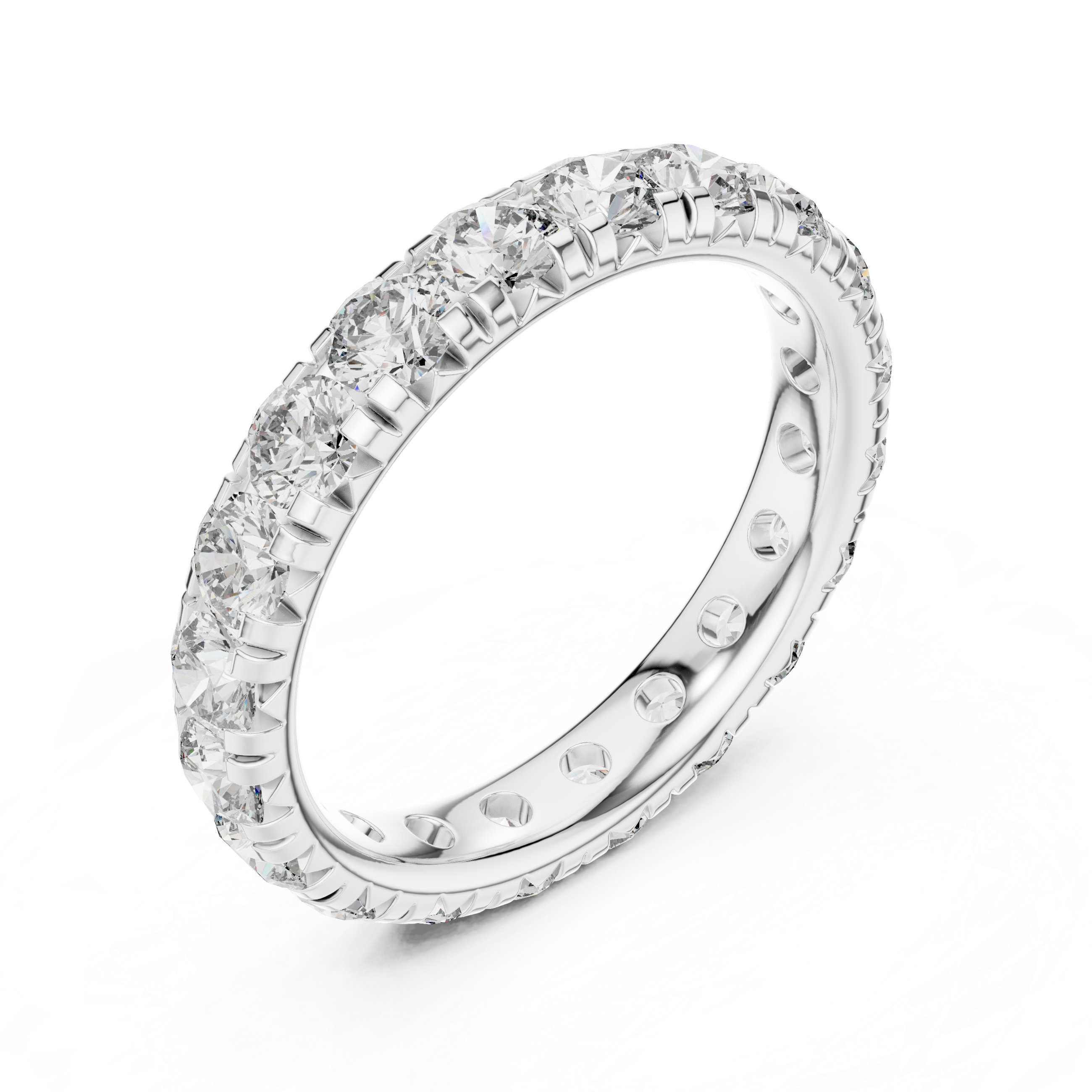 Eternity Band with Round Brilliant-Cut Diamonds in Shared Prong Setting