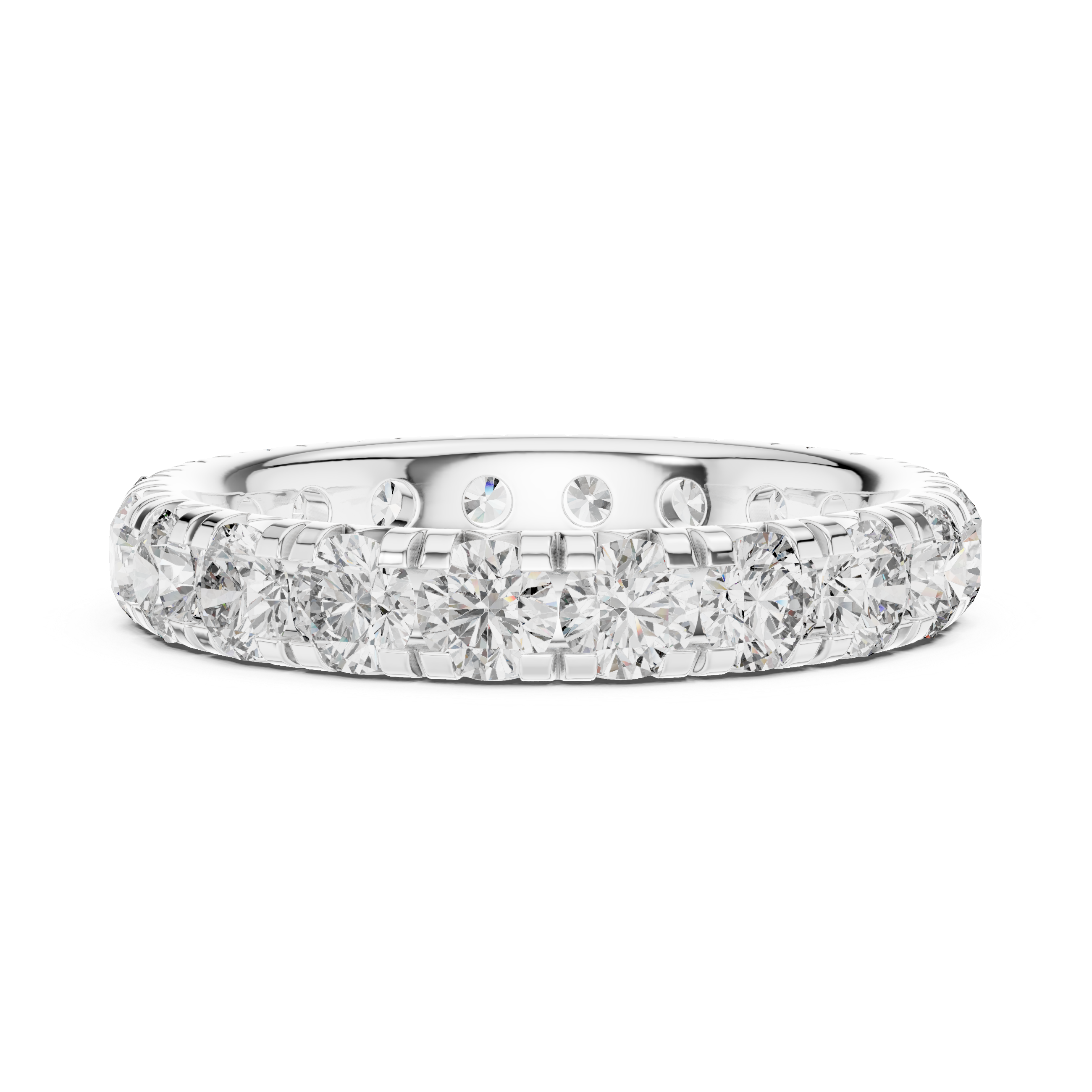 Eternity Band with Round Brilliant-Cut Diamonds in Shared Prong Setting