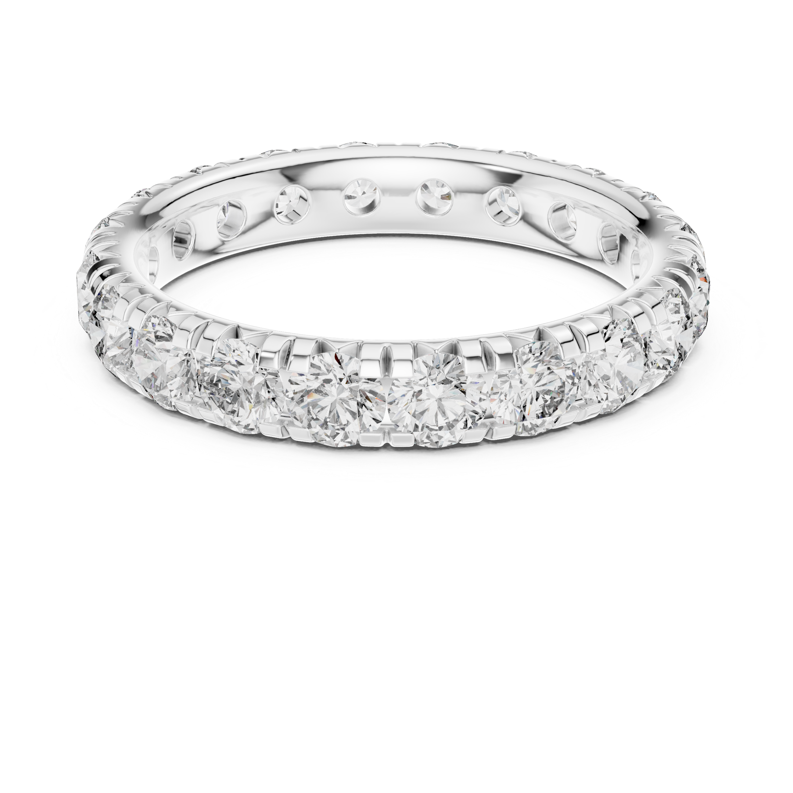 Eternity Band with Round Brilliant-Cut Diamonds in Shared Prong Setting
