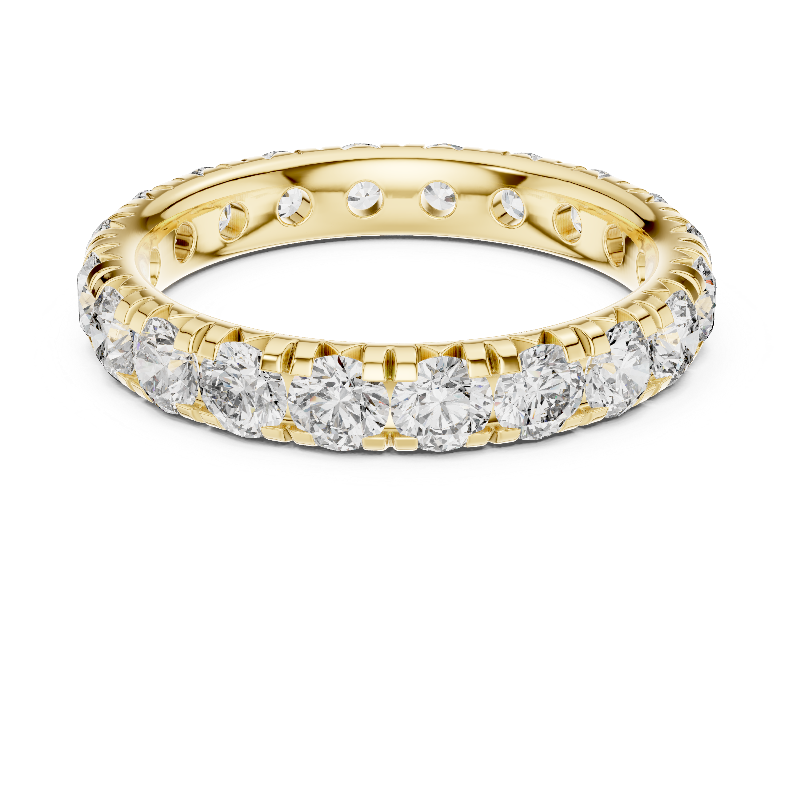 Eternity Band with Round Brilliant-Cut Diamonds in Shared Prong Setting