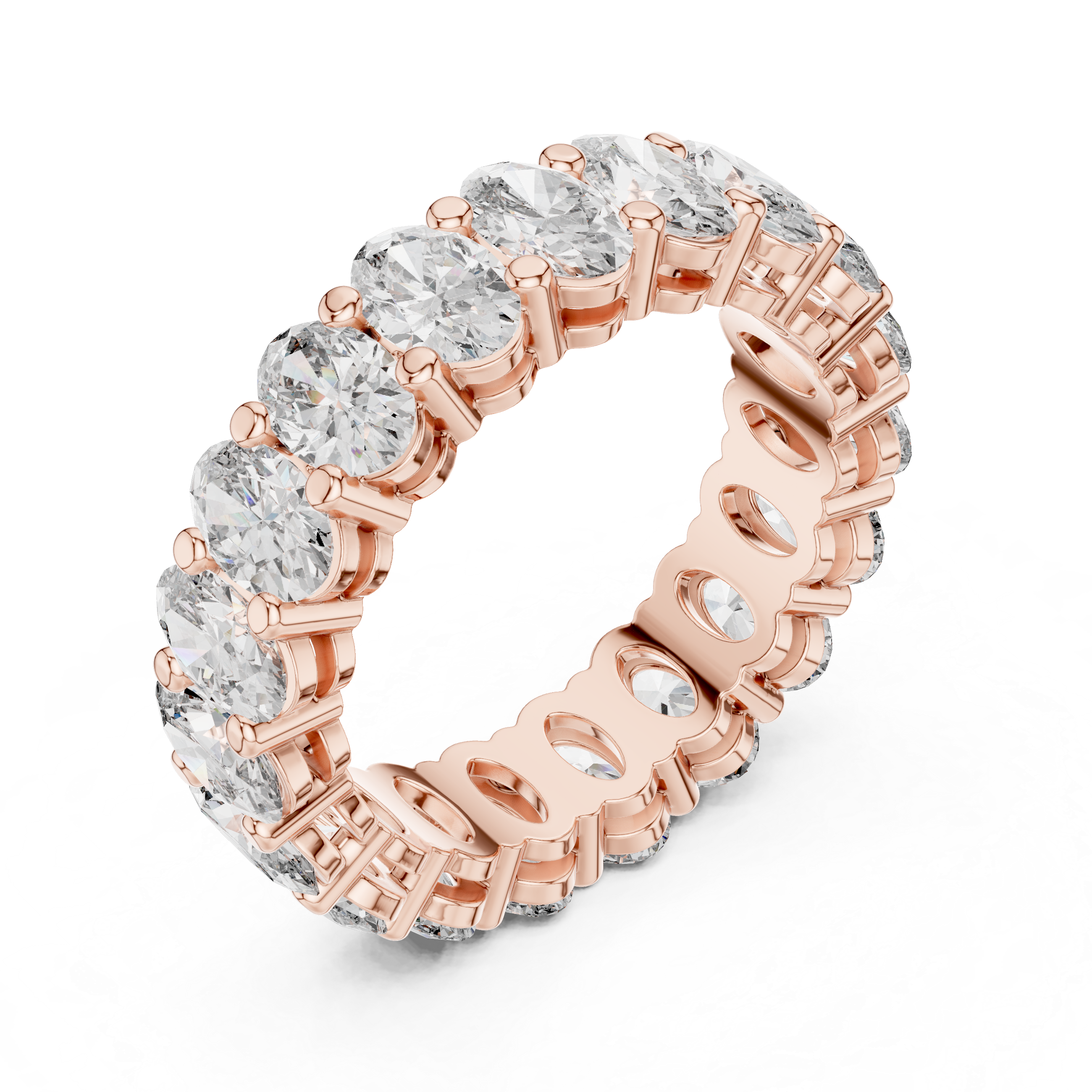 Eternity Band with Oval-Cut Diamonds in Prong Setting