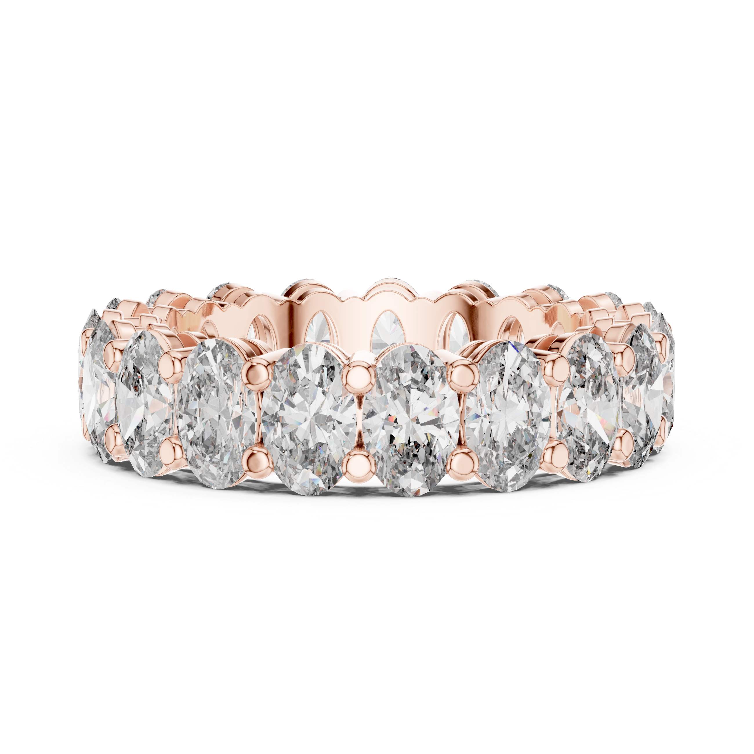 Eternity Band with Oval-Cut Diamonds in Prong Setting