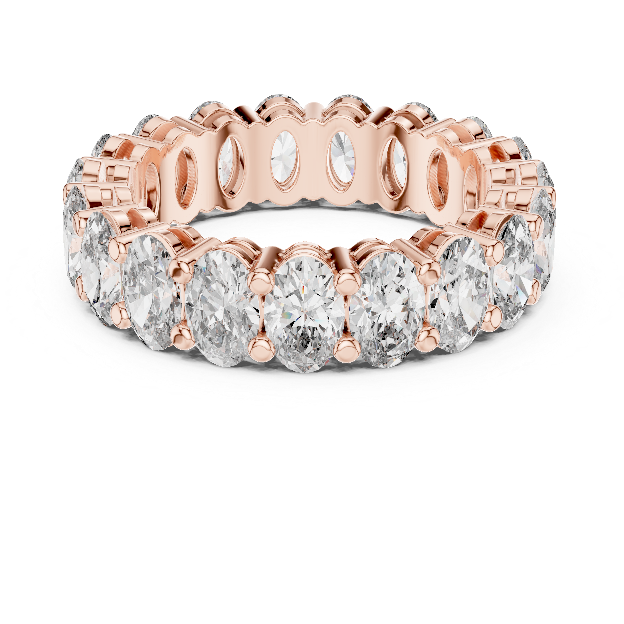 Eternity Band with Oval-Cut Diamonds in Prong Setting