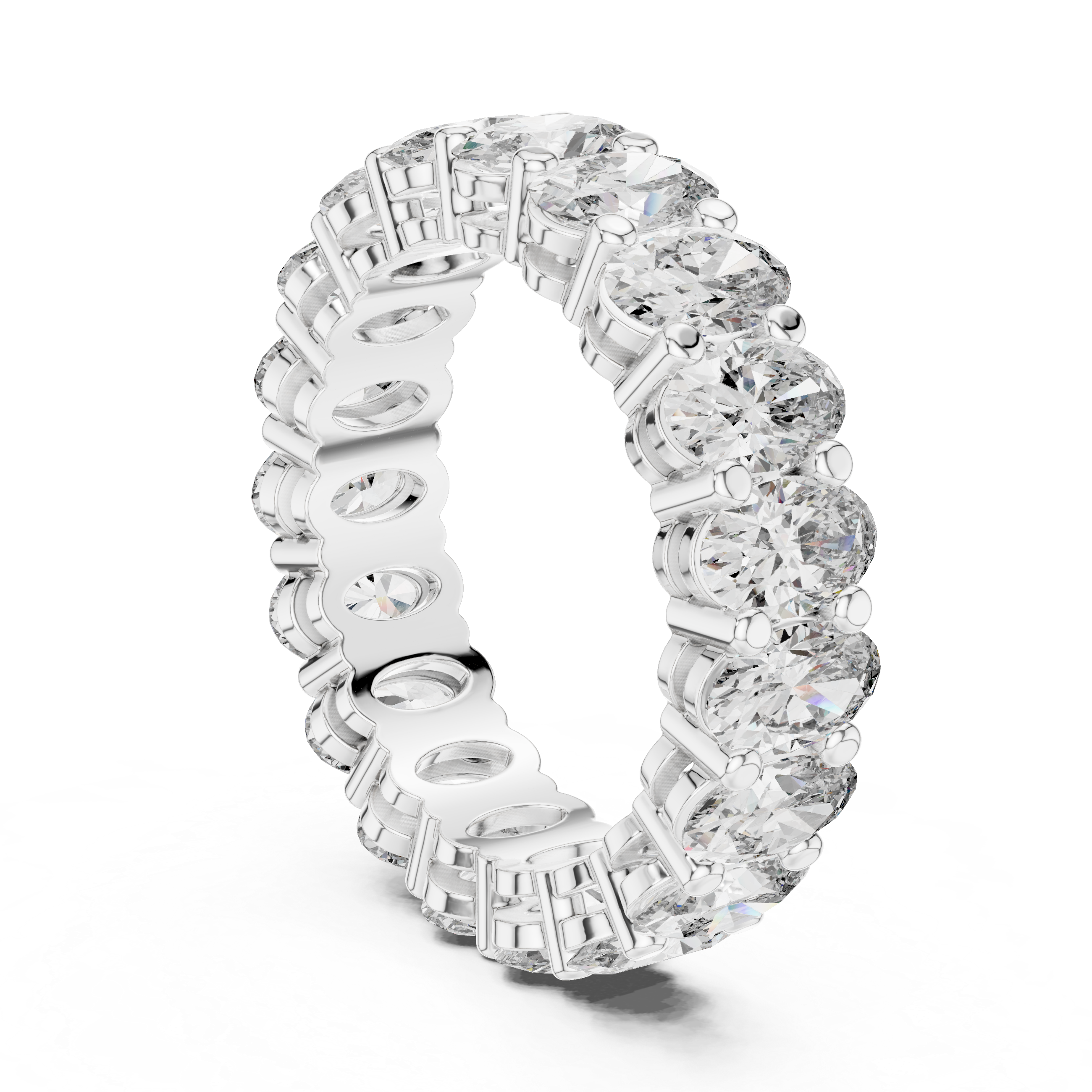 Eternity Band with Oval-Cut Diamonds in Prong Setting