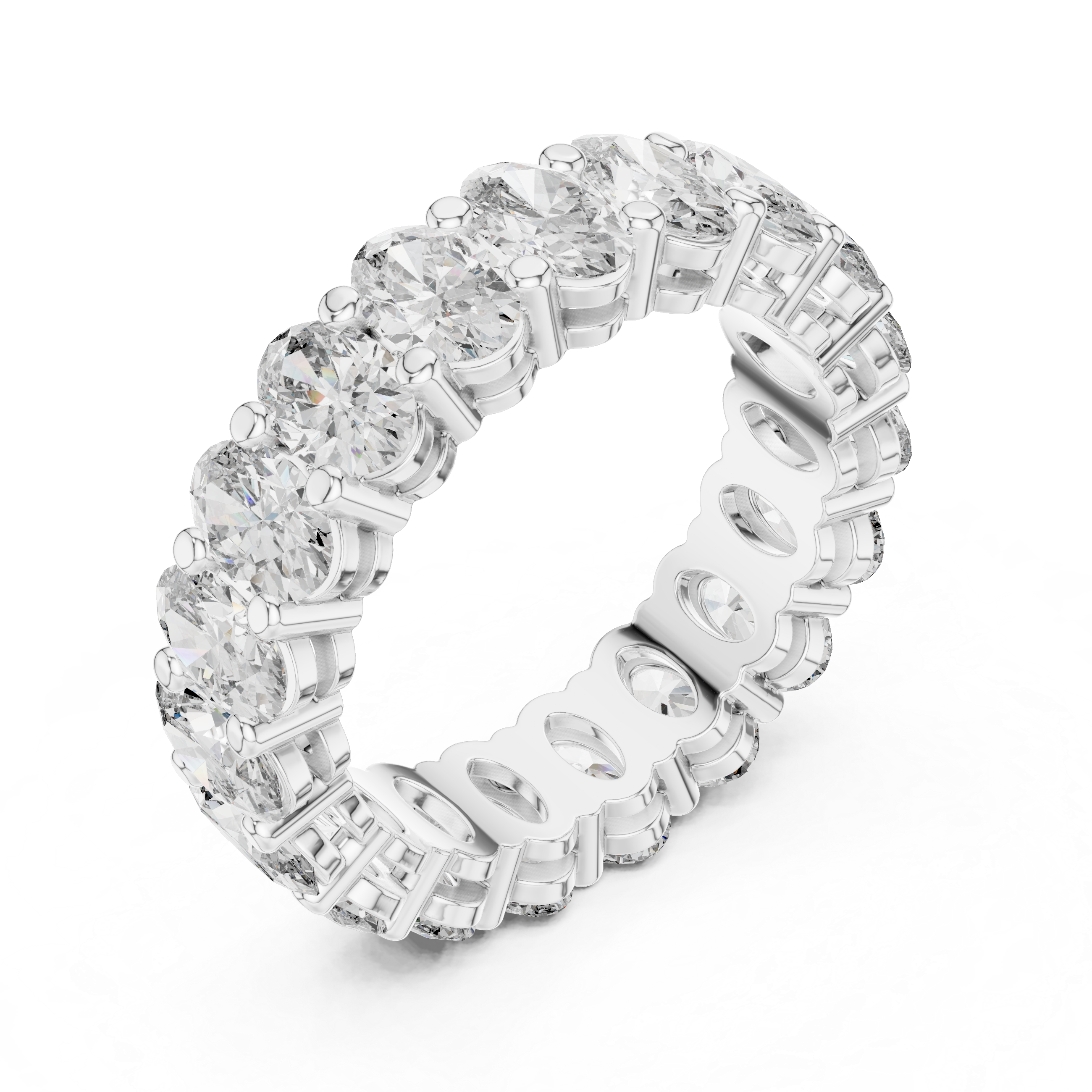 Eternity Band with Oval-Cut Diamonds in Prong Setting