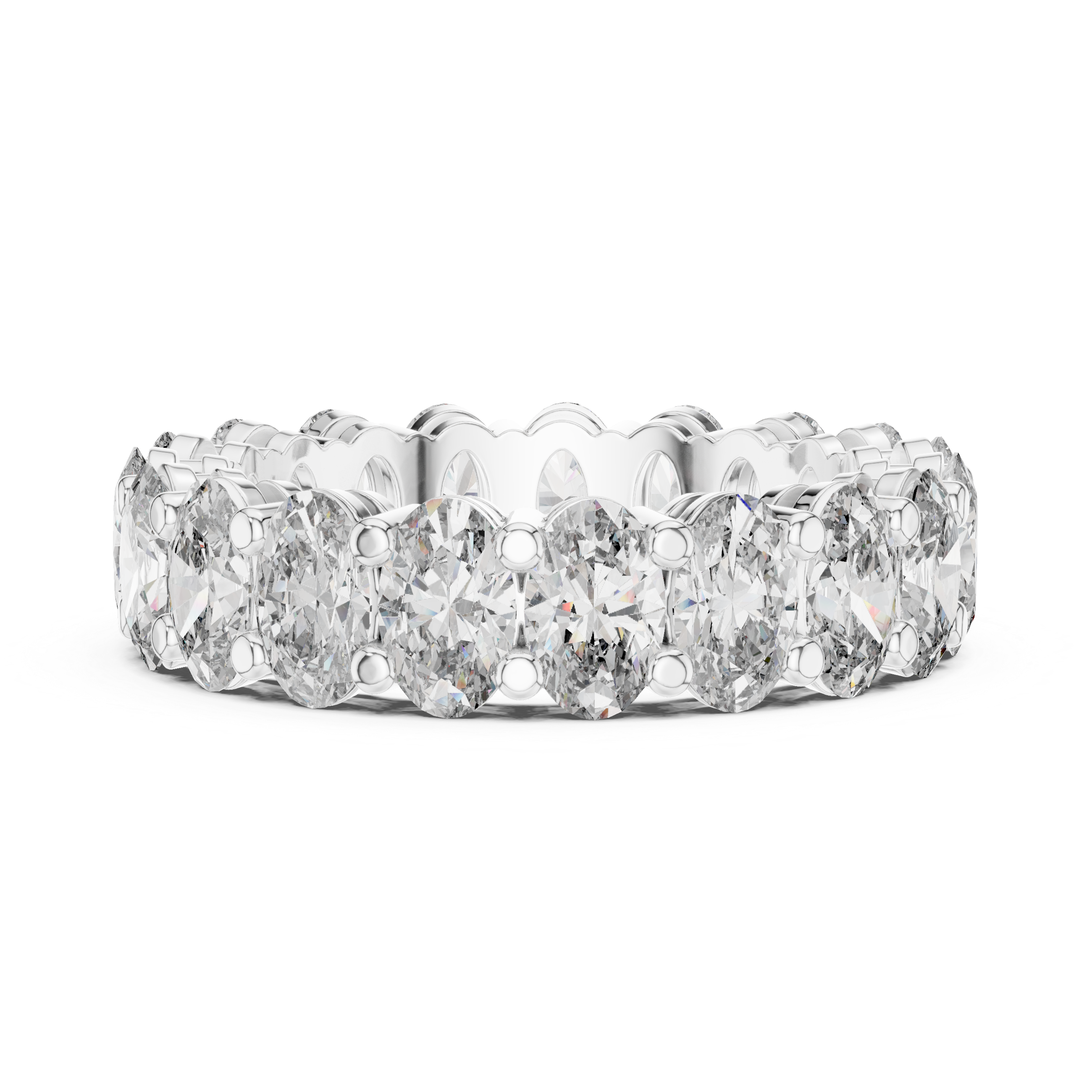Eternity Band with Oval-Cut Diamonds in Prong Setting