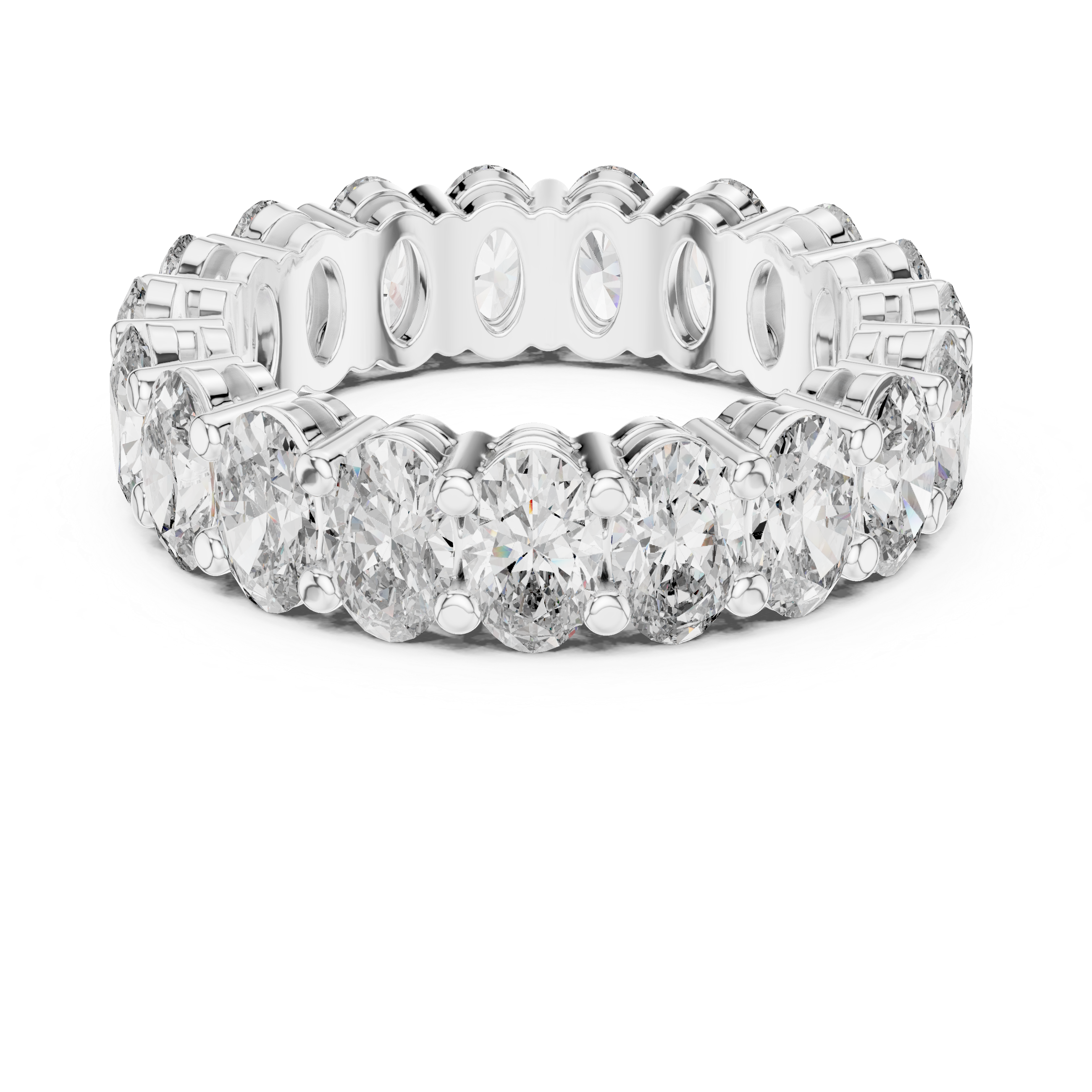 Eternity Band with Oval-Cut Diamonds in Prong Setting