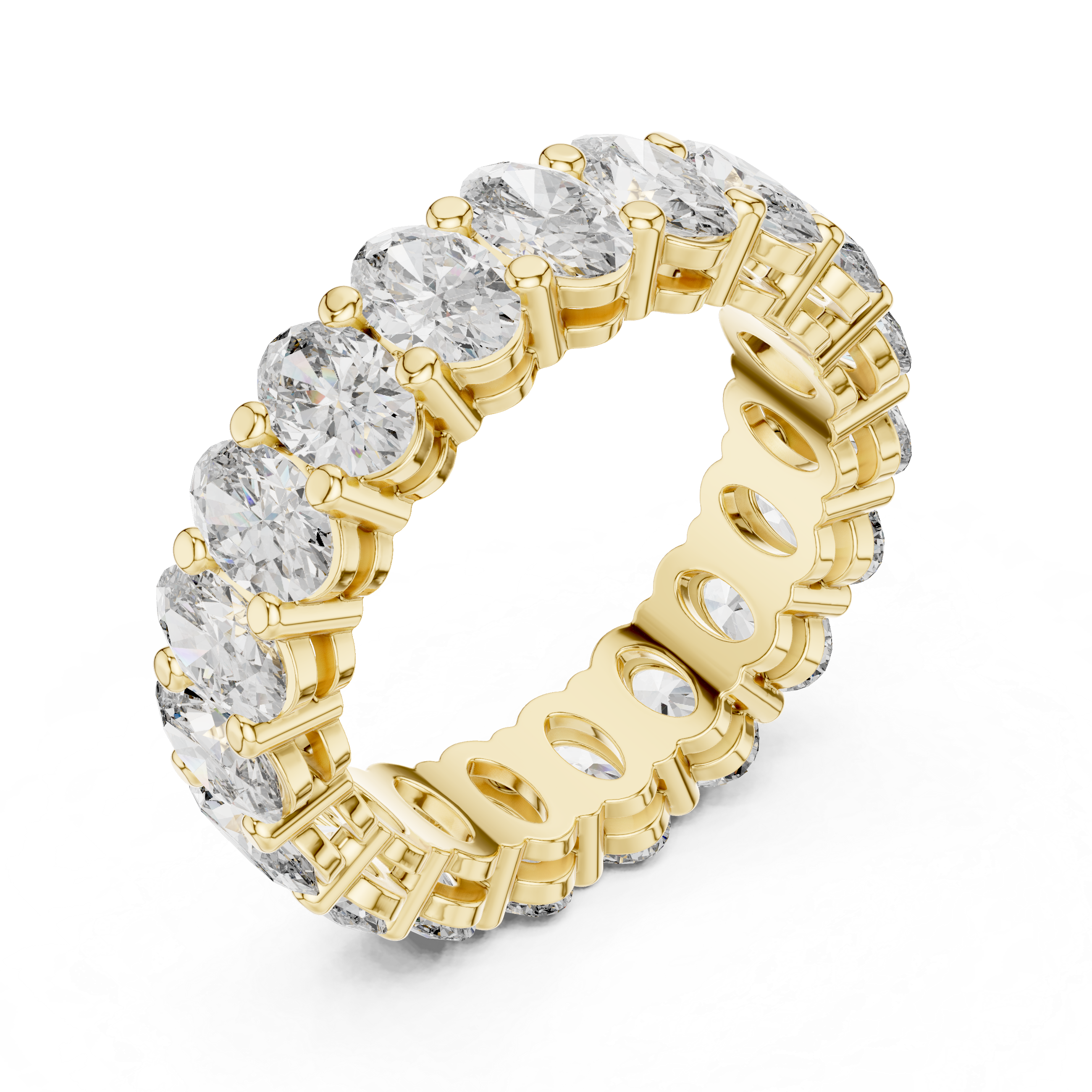 Eternity Band with Oval-Cut Diamonds in Prong Setting