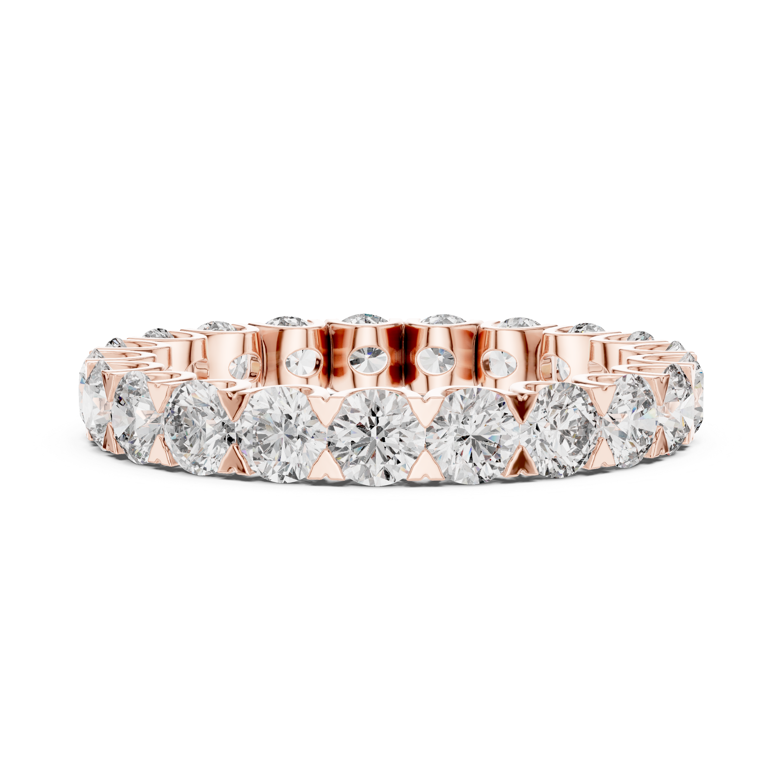 Eternity Band with Round Diamonds in Scalloped Basket Setting
