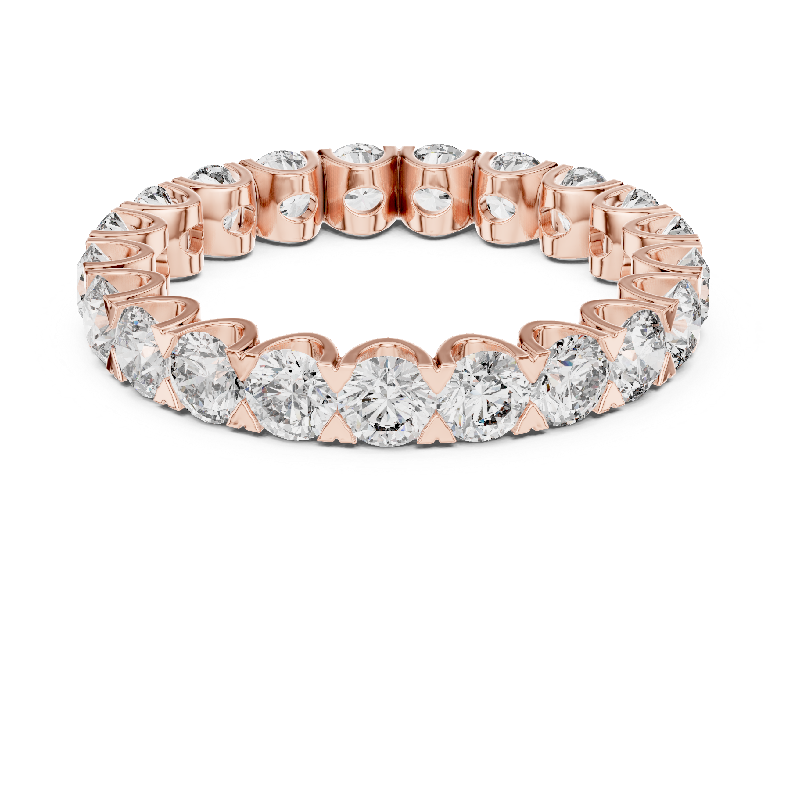 Eternity Band with Round Diamonds in Scalloped Basket Setting