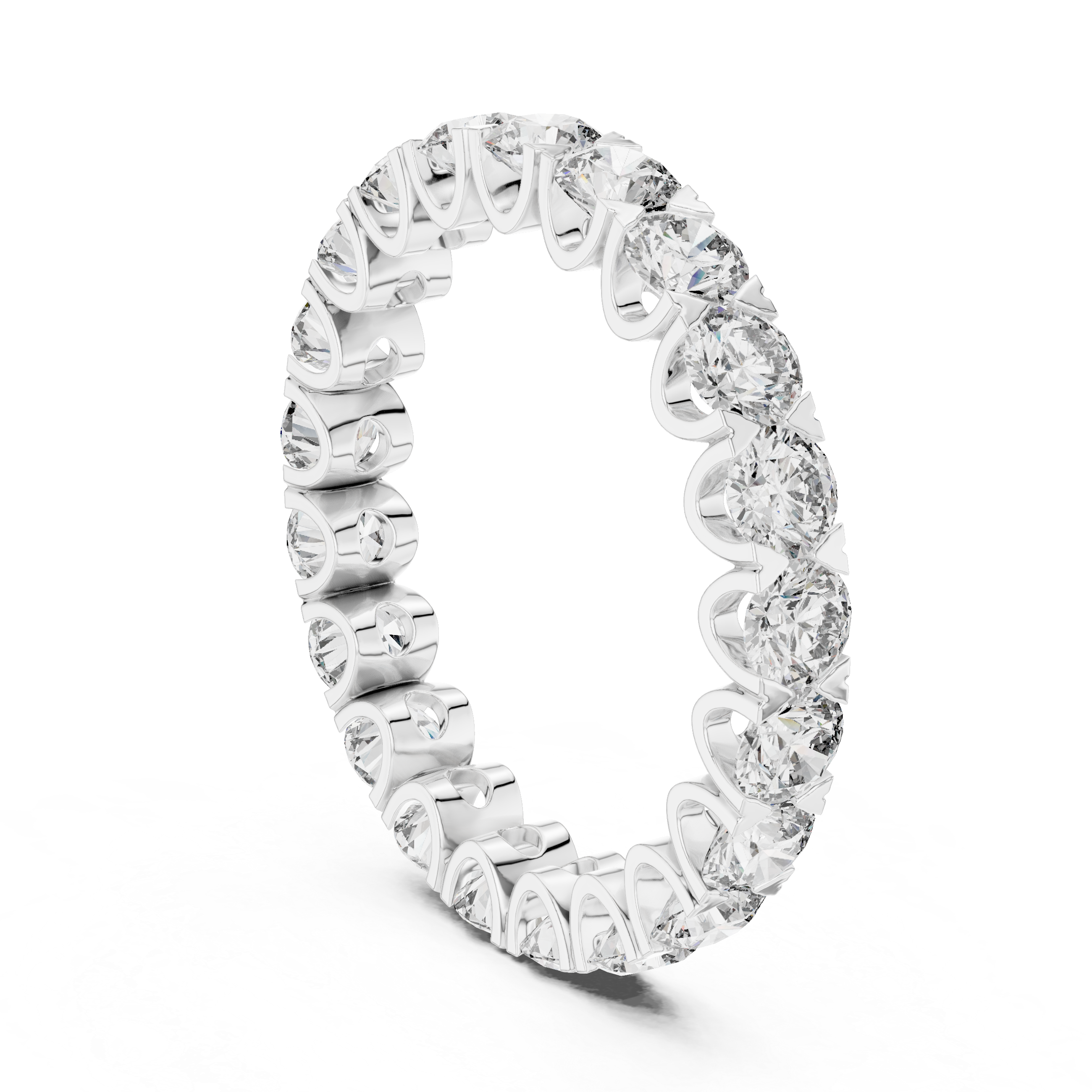 Eternity Band with Round Diamonds in Scalloped Basket Setting