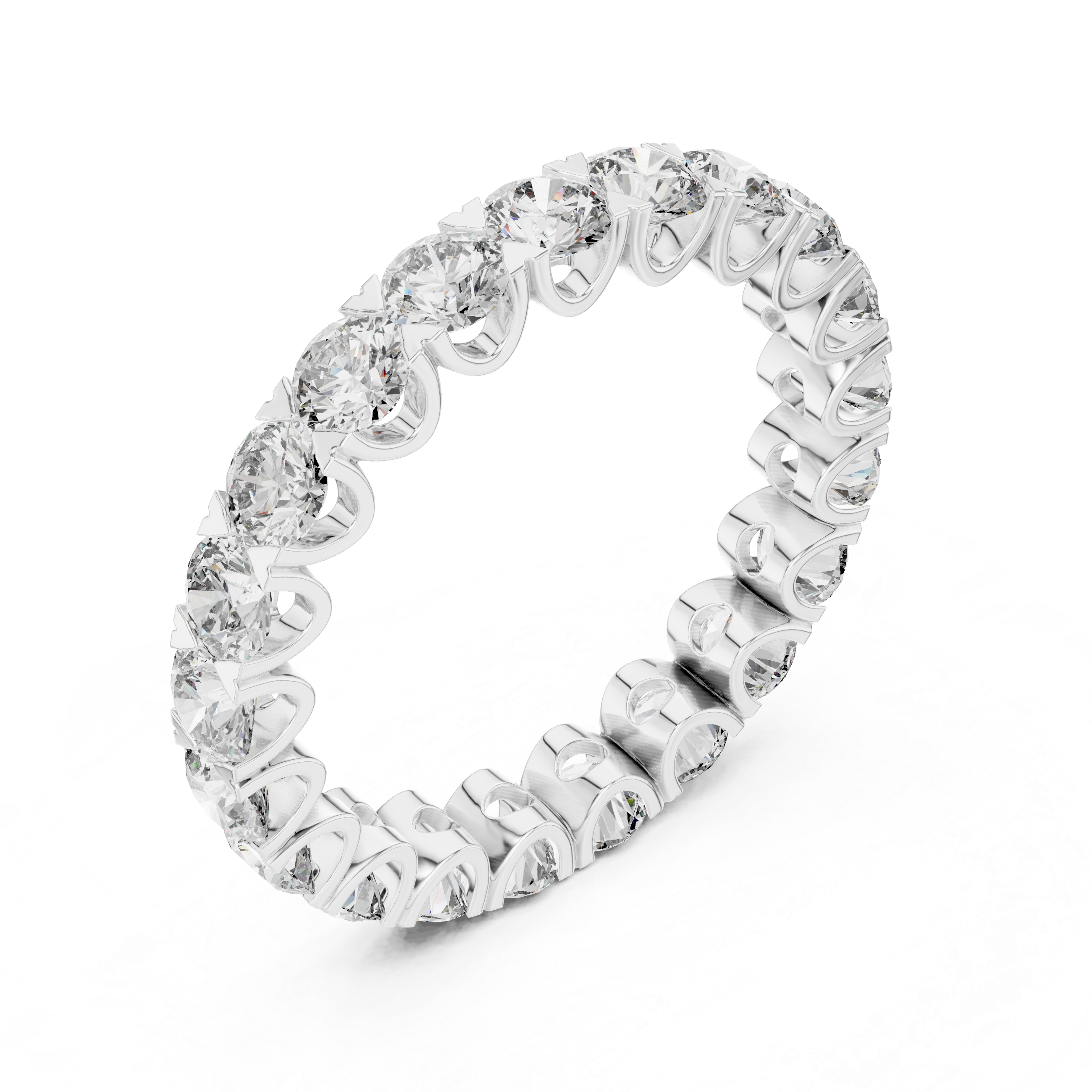 Eternity Band with Round Diamonds in Scalloped Basket Setting