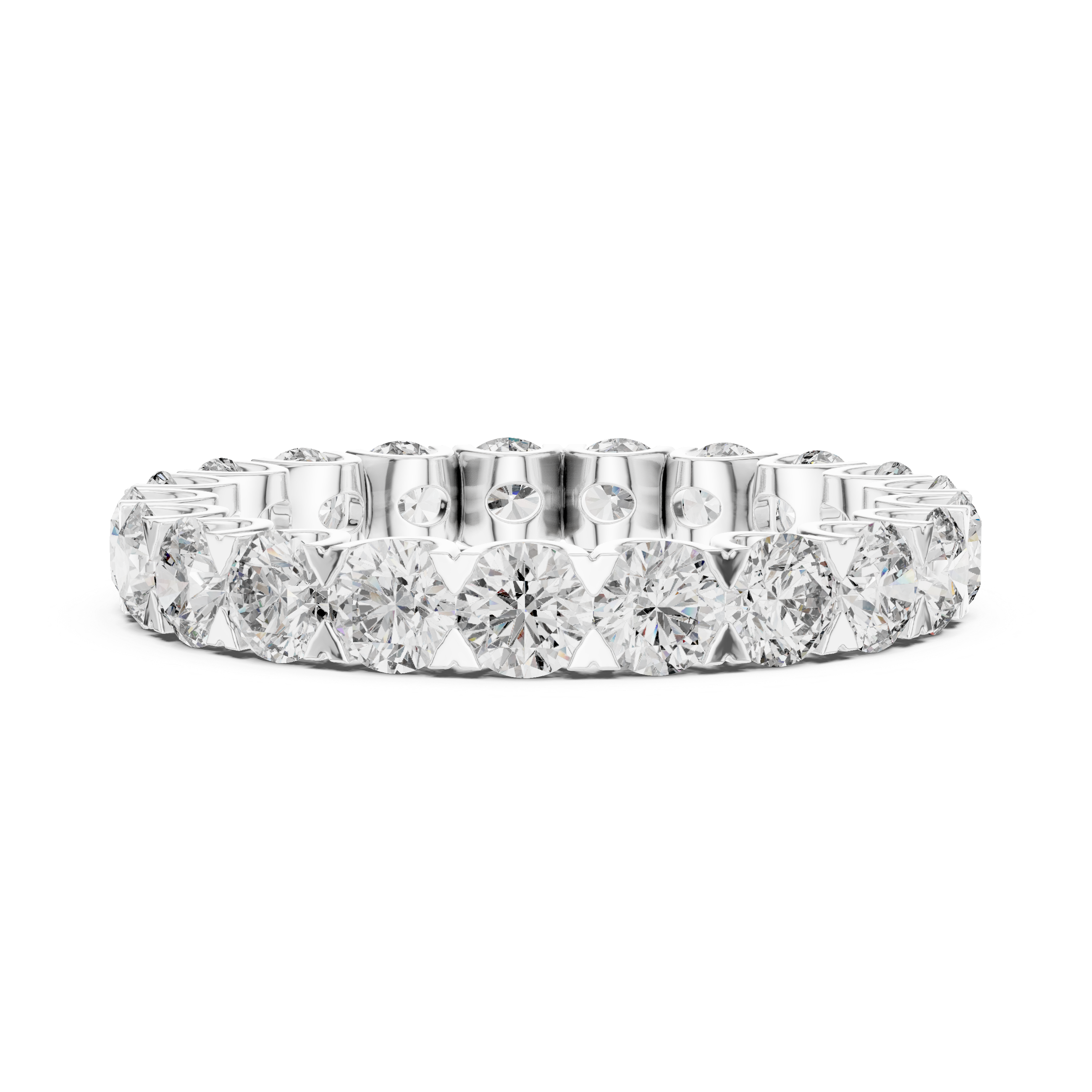 Eternity Band with Round Diamonds in Scalloped Basket Setting