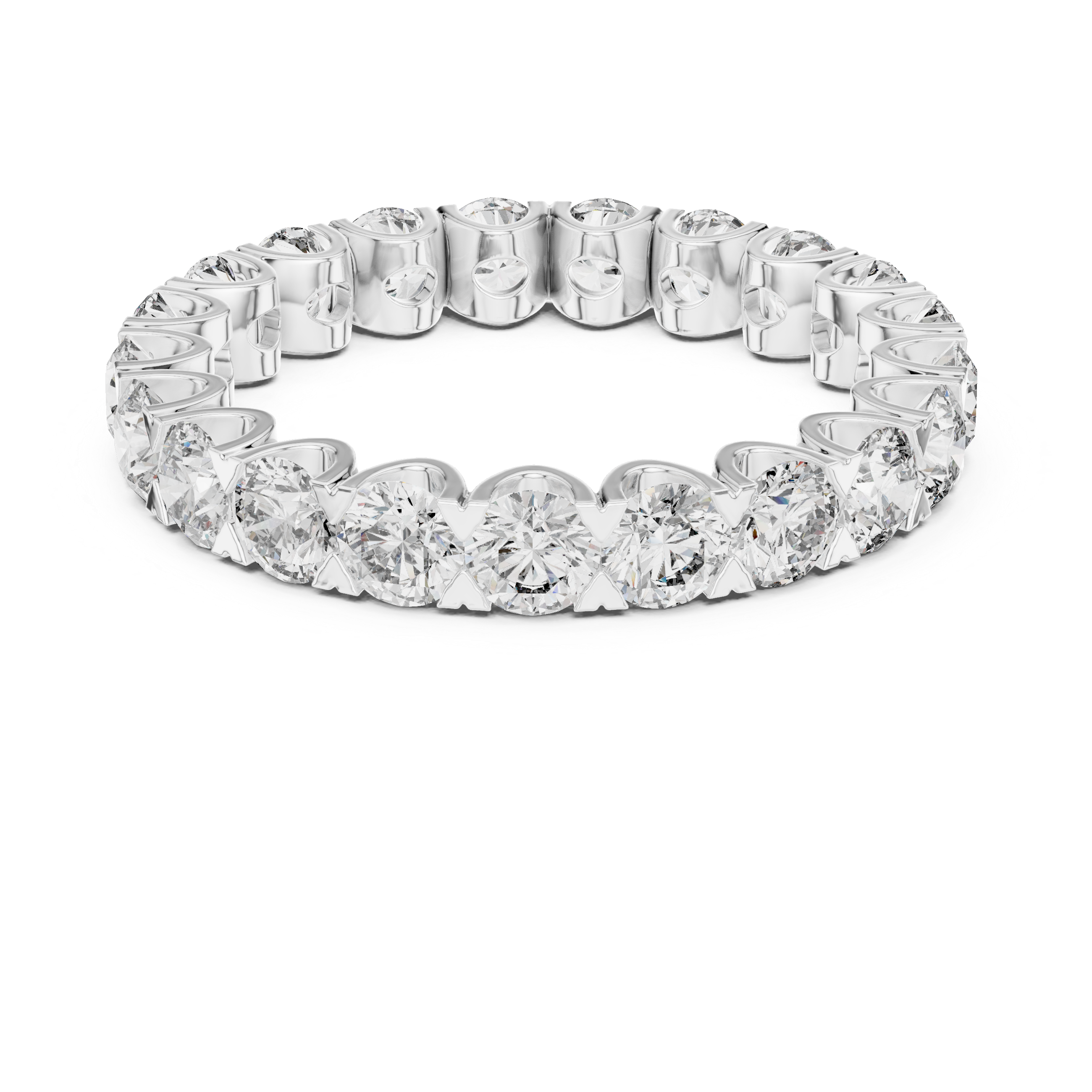 Eternity Band with Round Diamonds in Scalloped Basket Setting