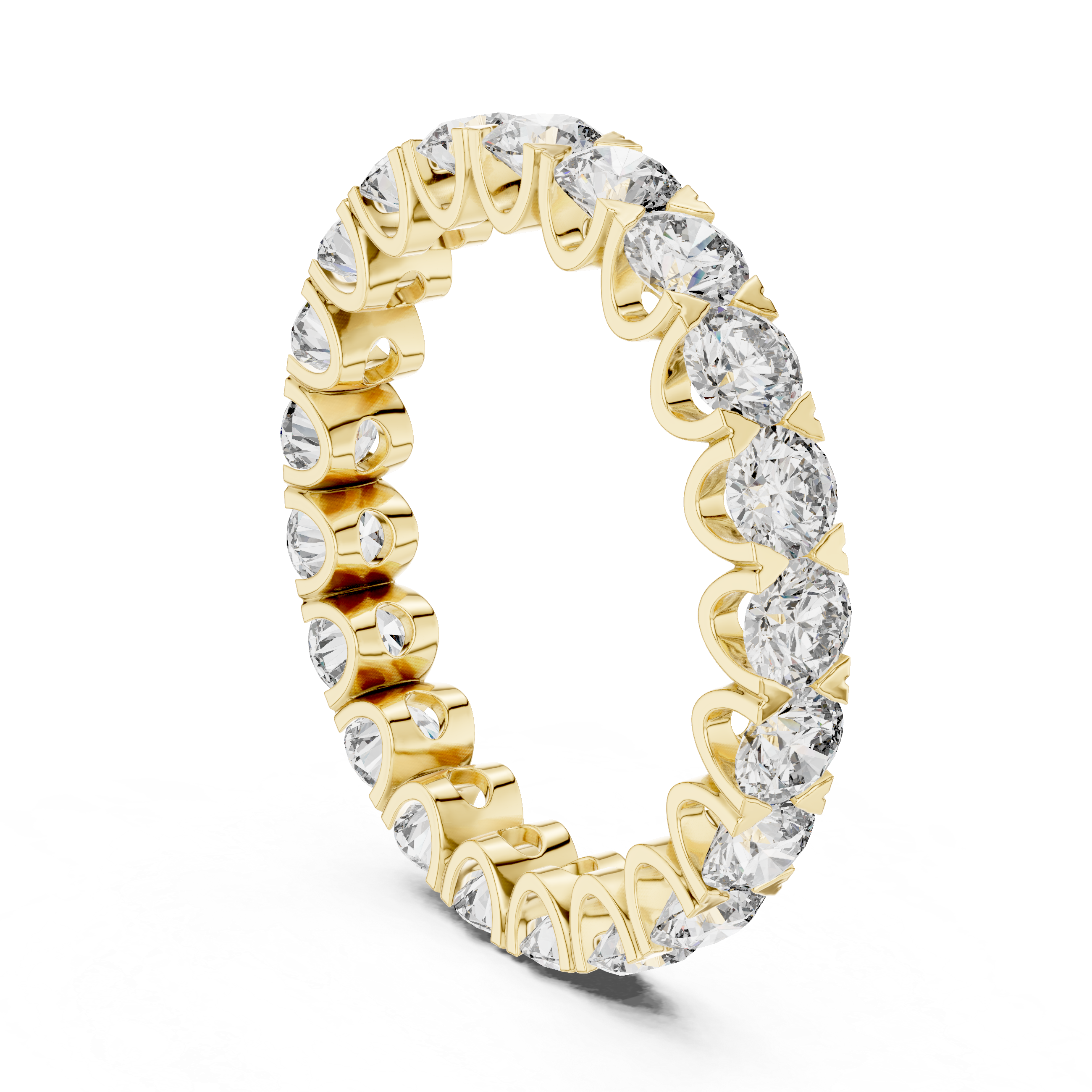 Eternity Band with Round Diamonds in Scalloped Basket Setting
