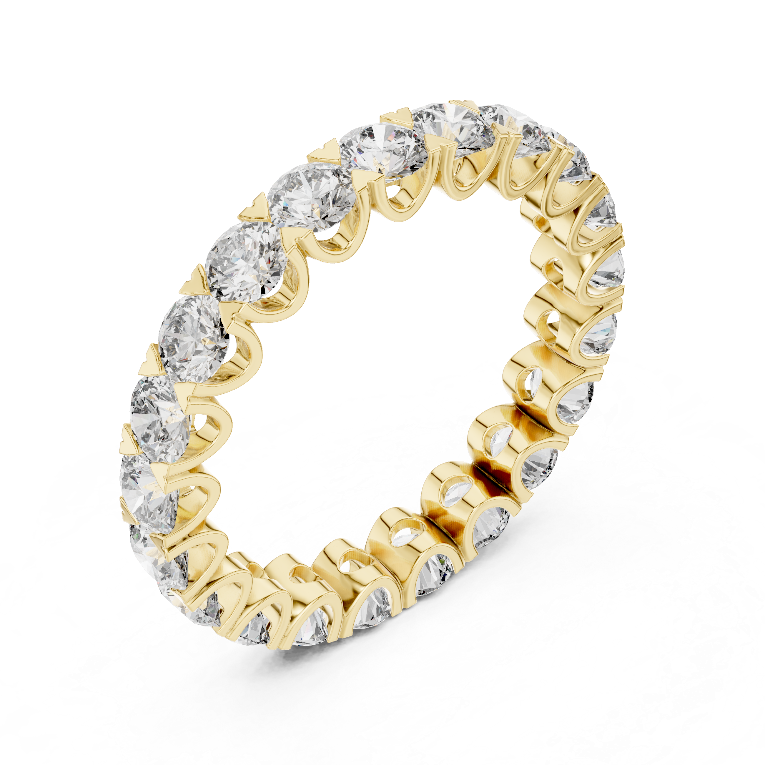 Eternity Band with Round Diamonds in Scalloped Basket Setting