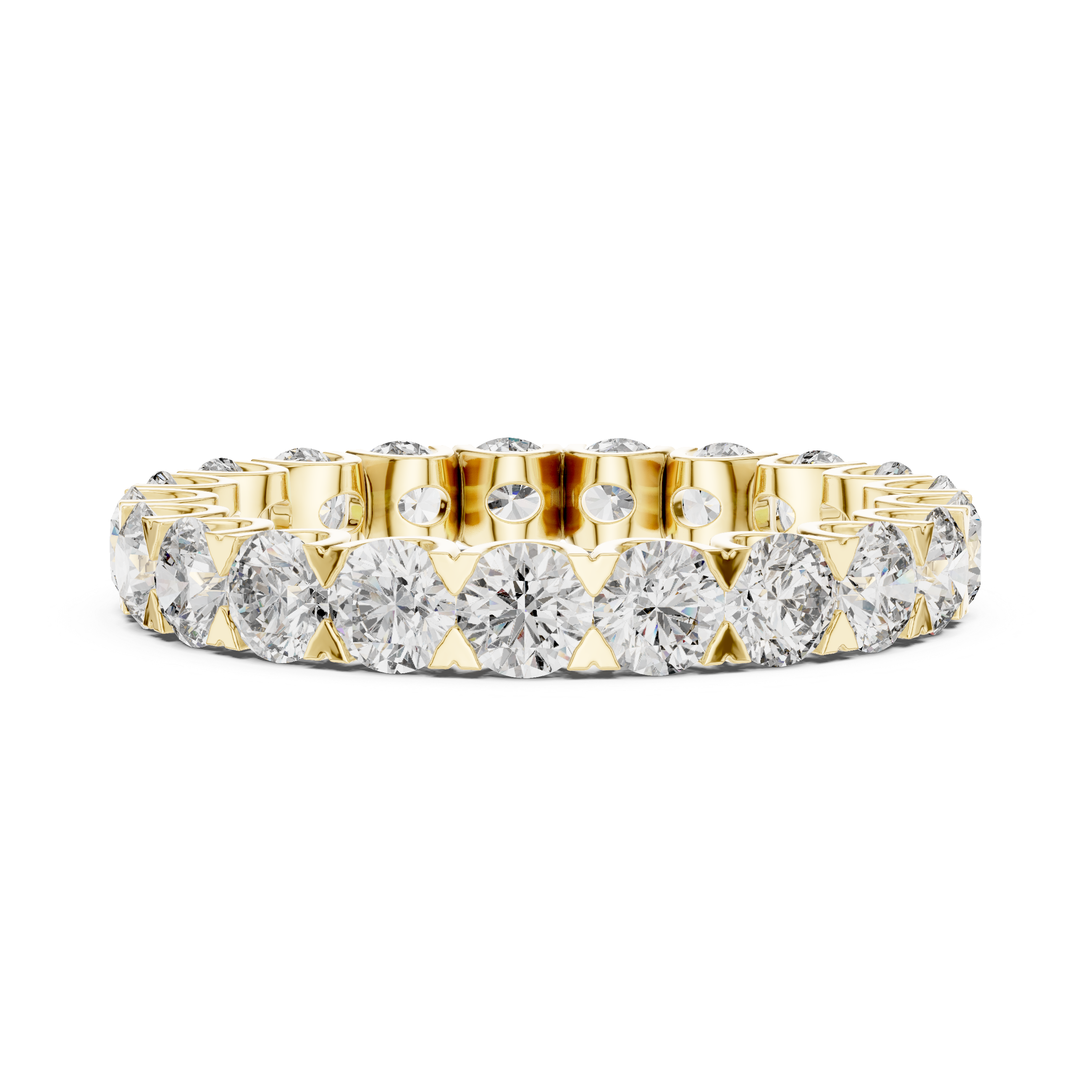 Eternity Band with Round Diamonds in Scalloped Basket Setting