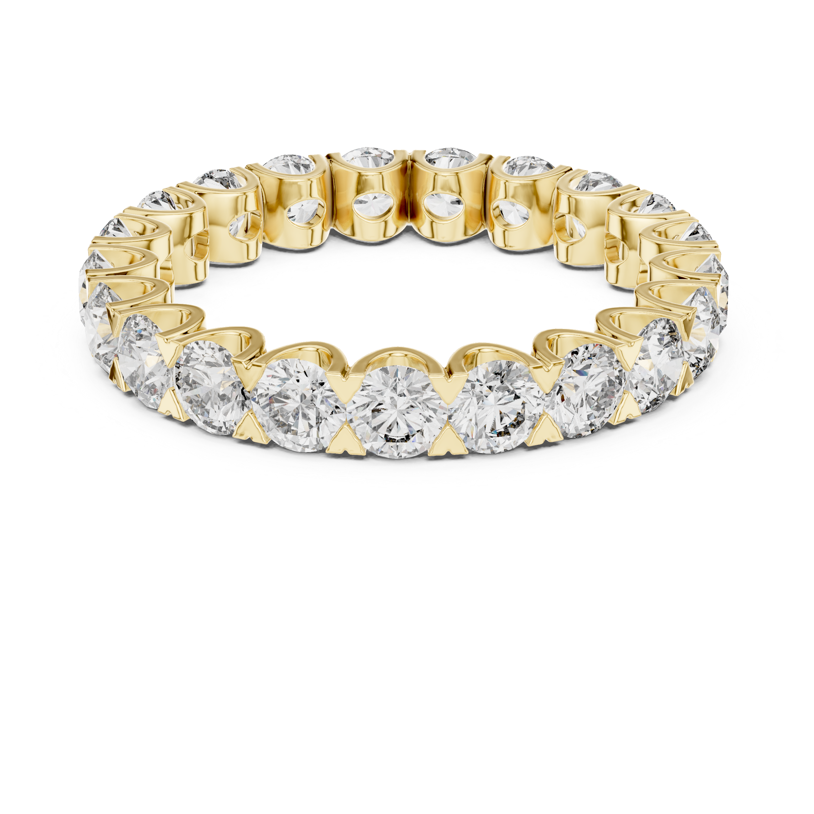 Eternity Band with Round Diamonds in Scalloped Basket Setting