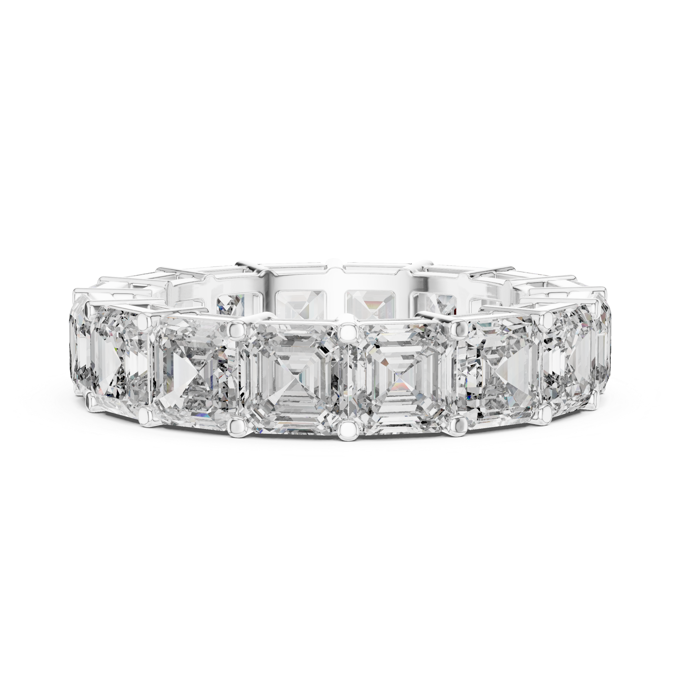 Eternity Band with Asscher-Cut Diamonds in Prong Setting