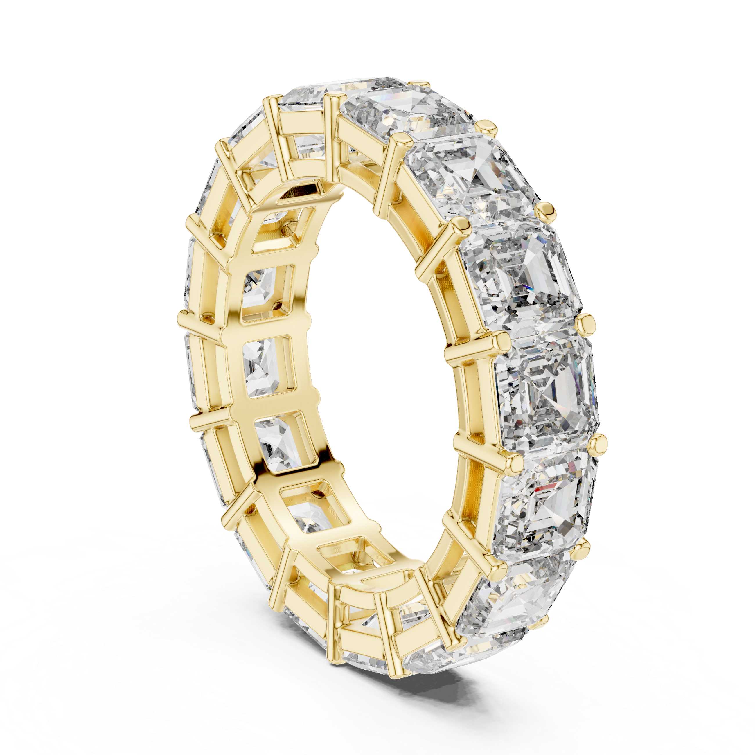 Eternity Band with Asscher-Cut Diamonds in Prong Setting