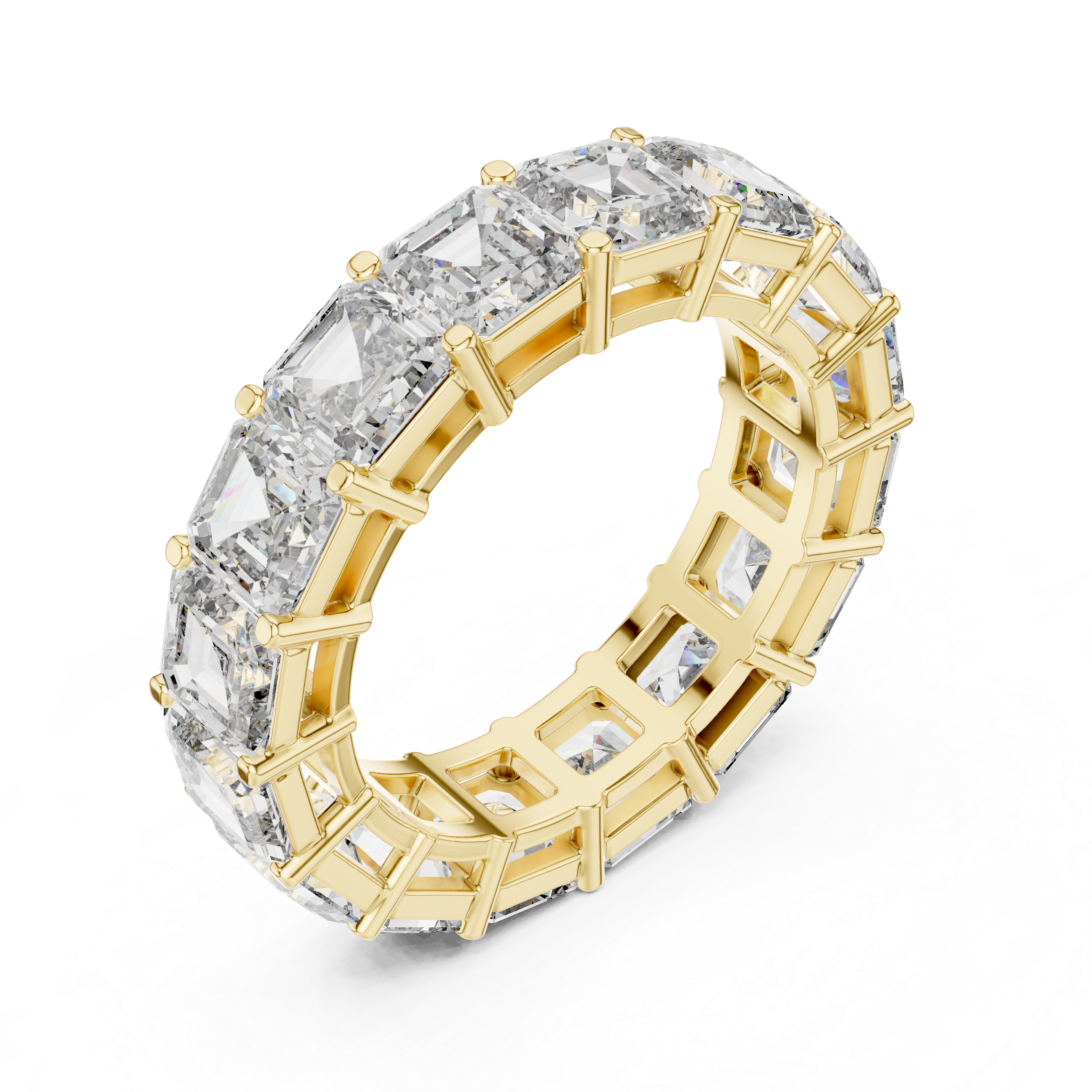 Eternity Band with Asscher-Cut Diamonds in Prong Setting
